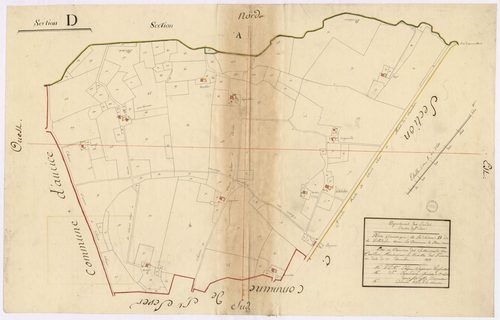 Bas-Mauco - Plan géométrique de la section D, dite de Peille de lin, par Lobgeois et Lagardère, géomètres