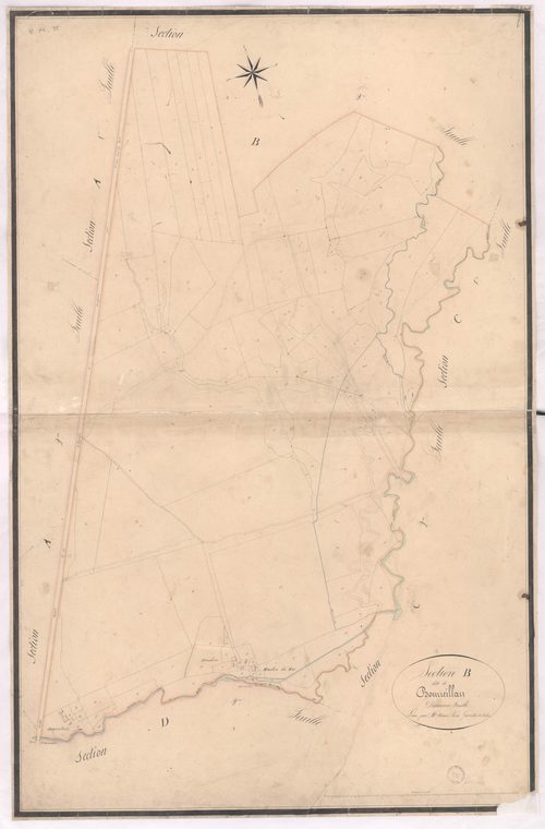 Bas-Mauco - Section B, dite de Bourreillan, 2e feuille, par Brun aîné géomètre