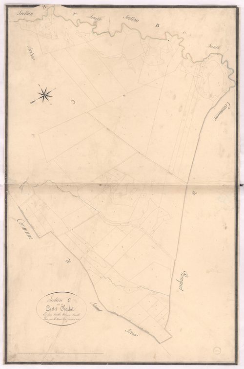 Bas-Mauco - Section C, dite de Castet Charlat, 1re feuille, par Brun aîné géomètre