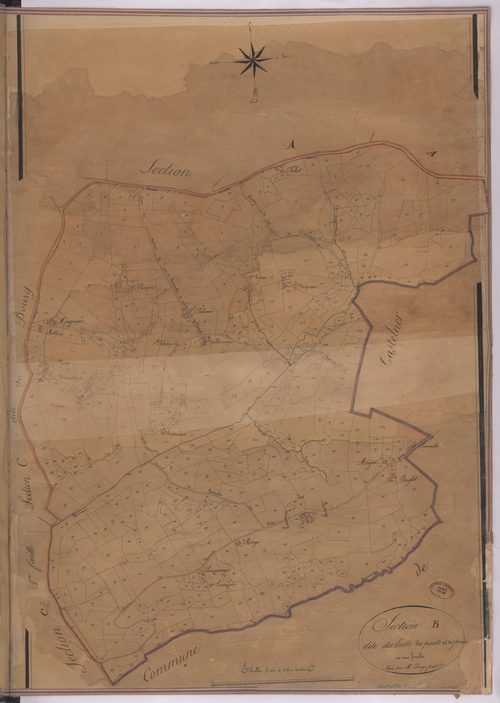 Bassercles - Section B, dite du Bielle des pinots et des pouis, par Joseph Dauga géomètre