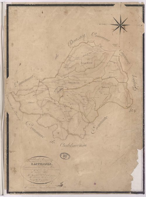 Bastennes - Tableau d'assemblage de la commune de Bastennes, par de Comeau et Léon Vergoignan géomètres