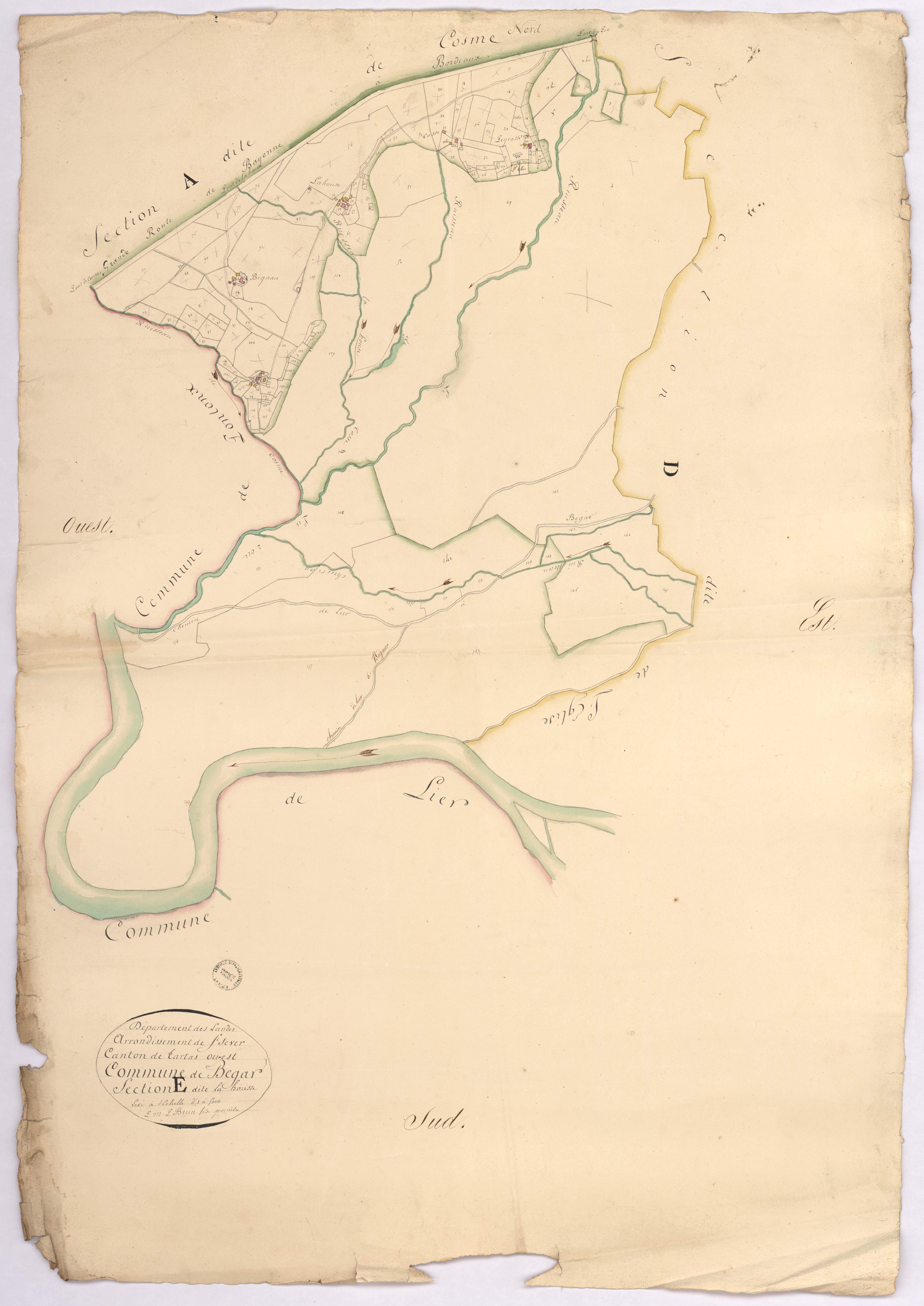 Bégaar - Section E, dite de la Housse, par Brun géomètre