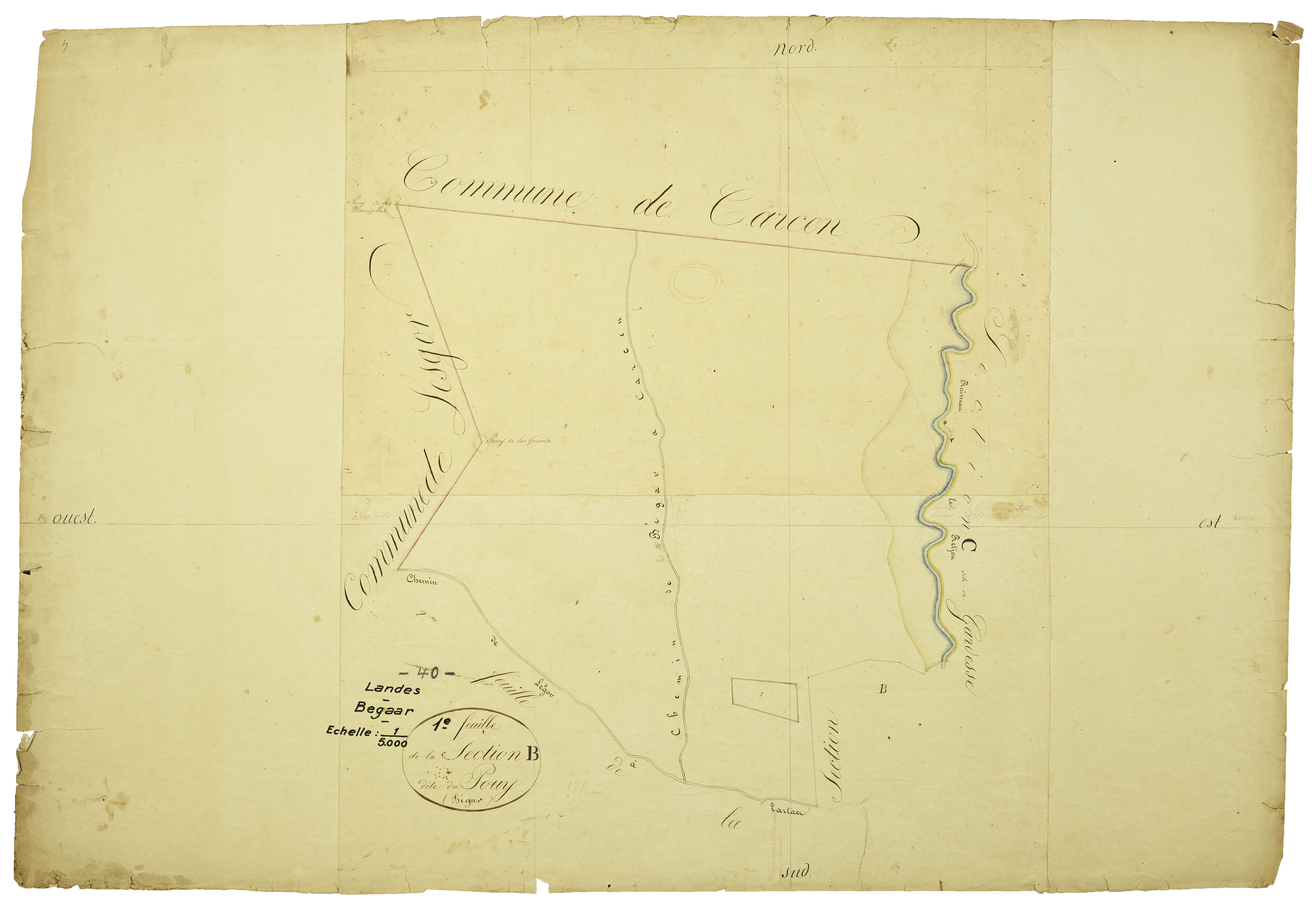 Bégaar - Section B, feuille 1