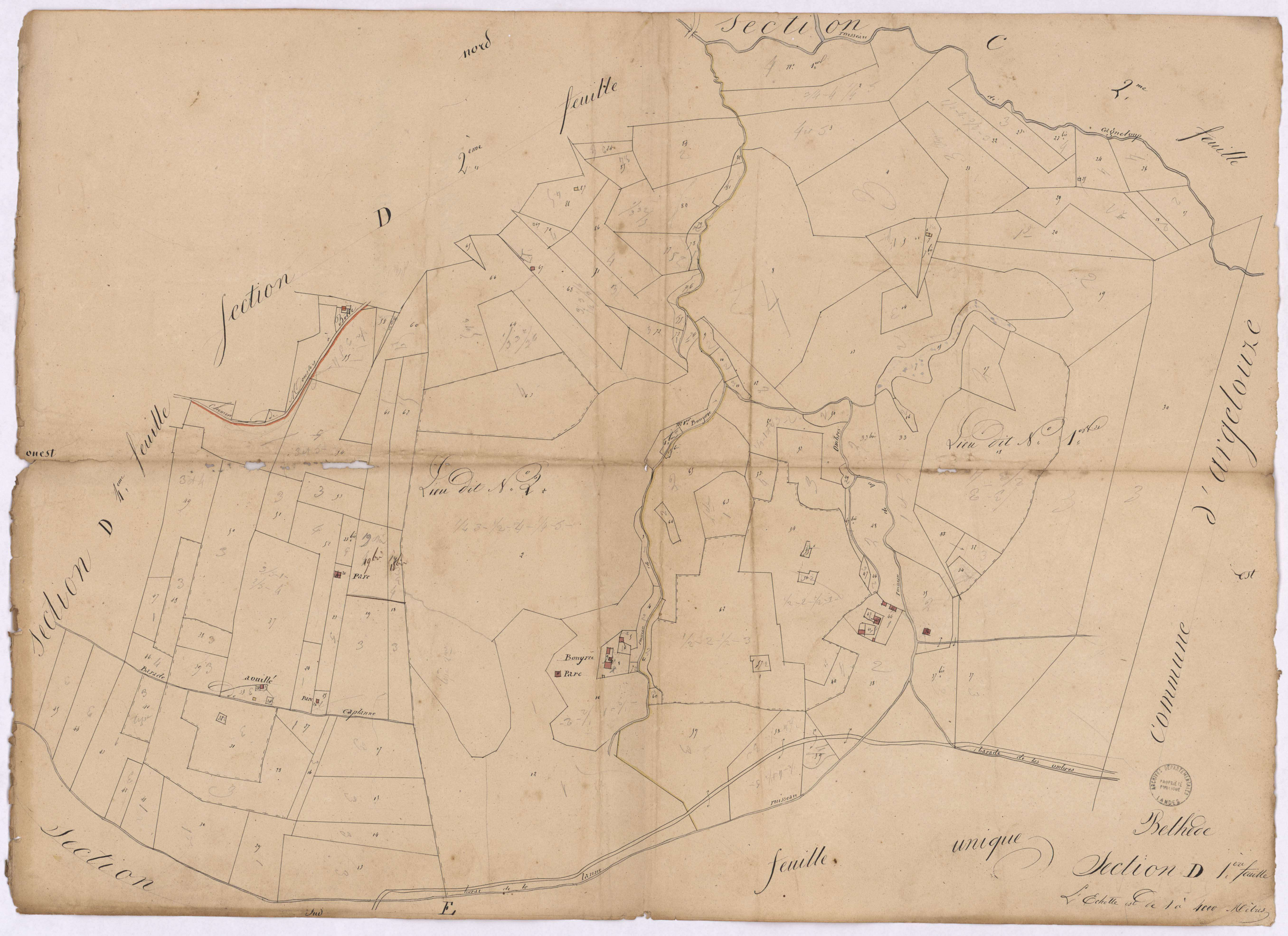 Belhade - Section D, 1re feuille