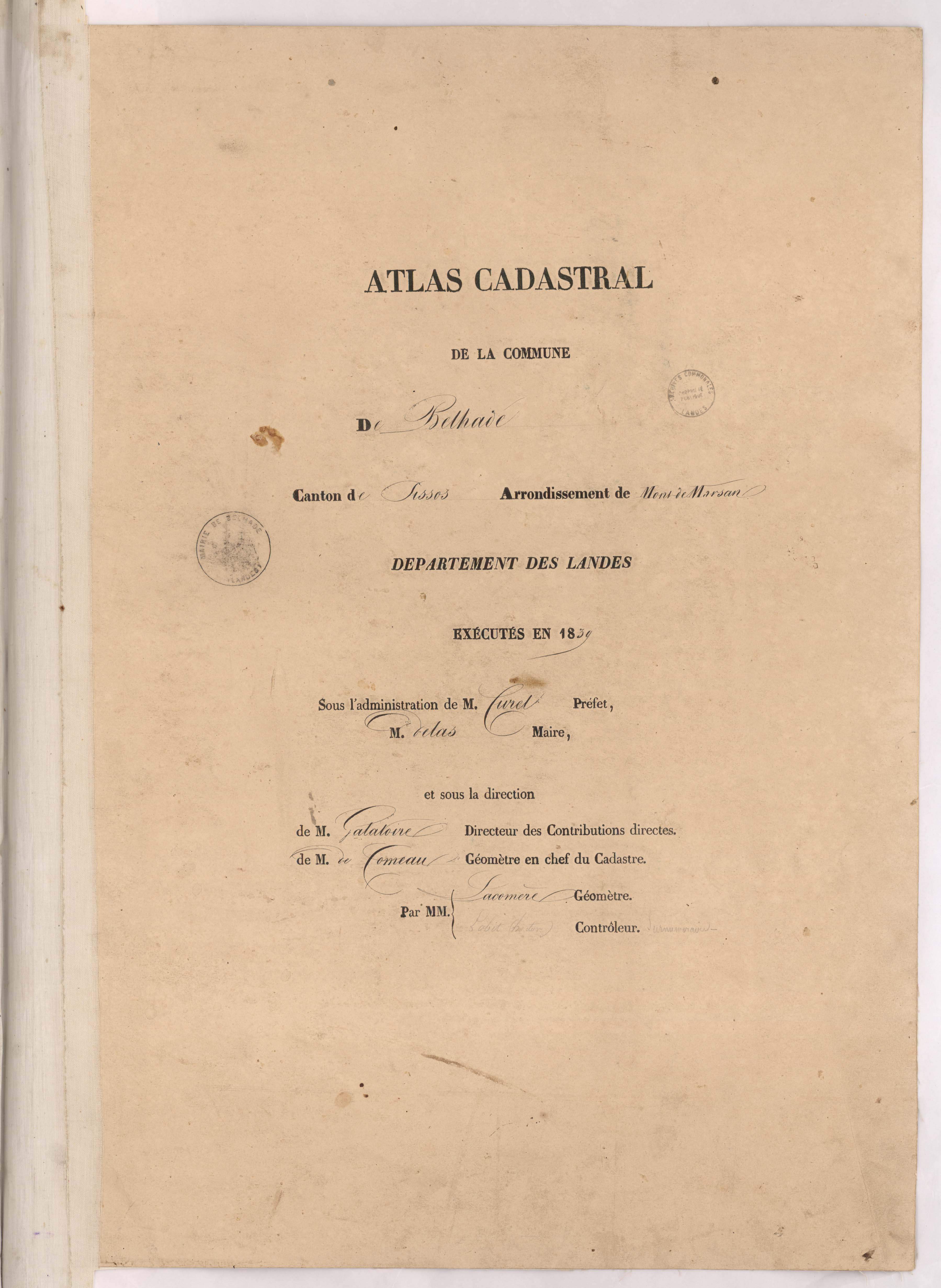 Belhade - Page de titre