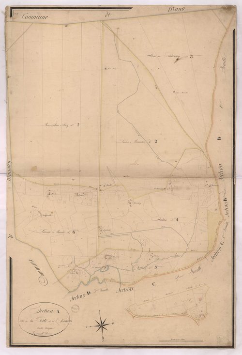 Belhade - Section A, dite de la Coste et du Château, par Lacomère géomètre