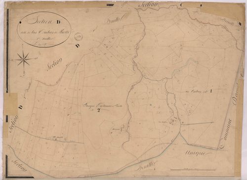 Belhade - Section D, dite de Las Ombres de Botte, 1re feuille, par Lacomère géomètre