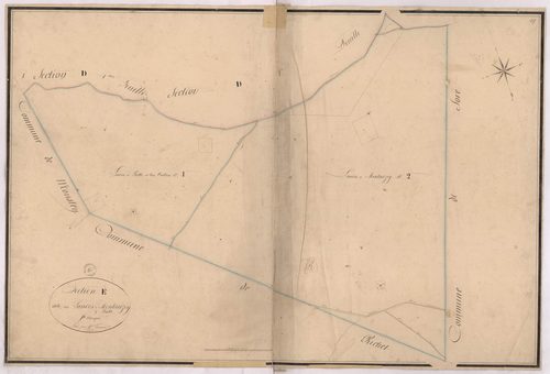 Belhade - Section E, dite des Landes de Montauzey et  Botte, par Lacomère géomètre