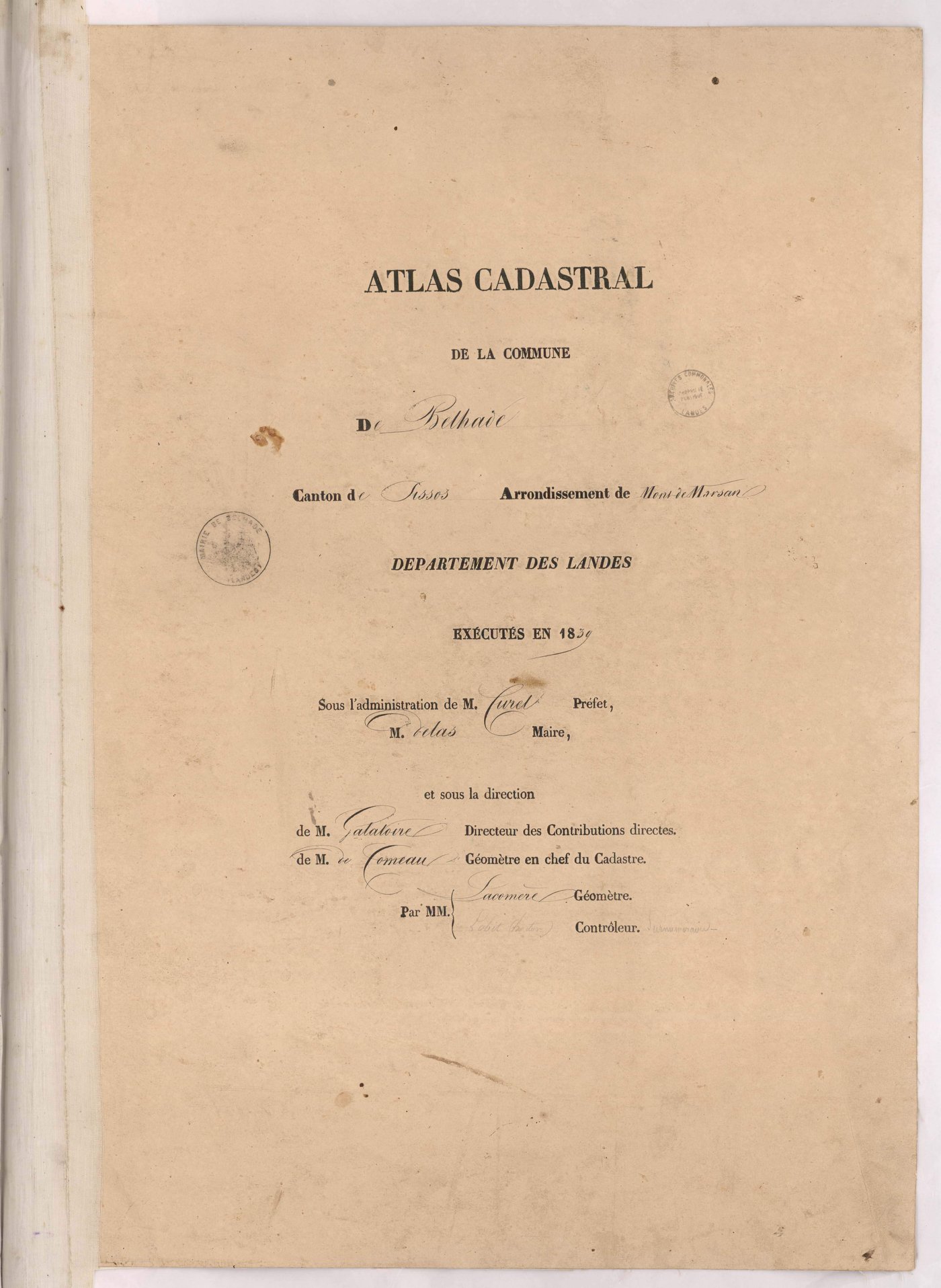 Belhade - Page de titre
