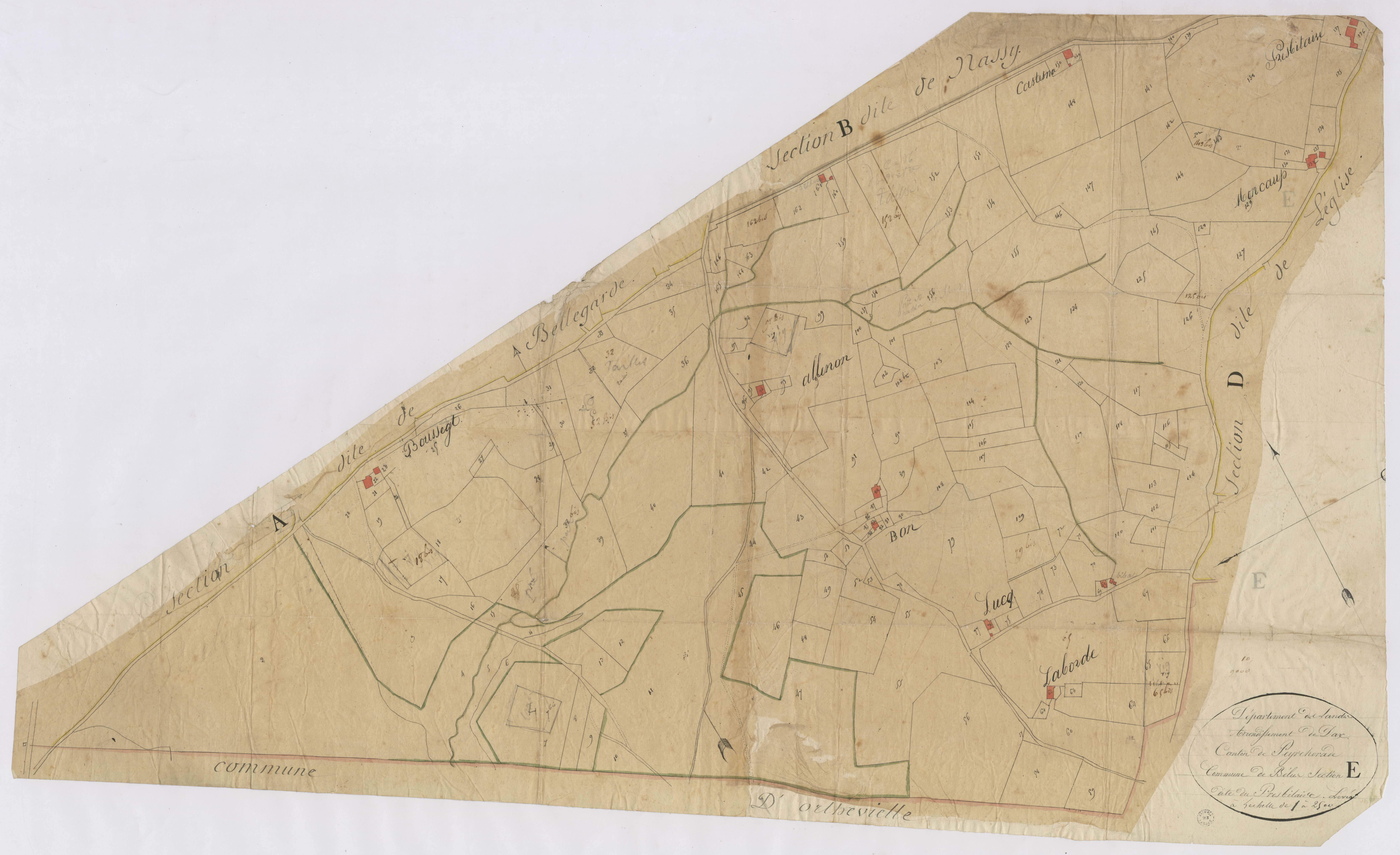 Bélus - Plan de la section du I763Presbitaire