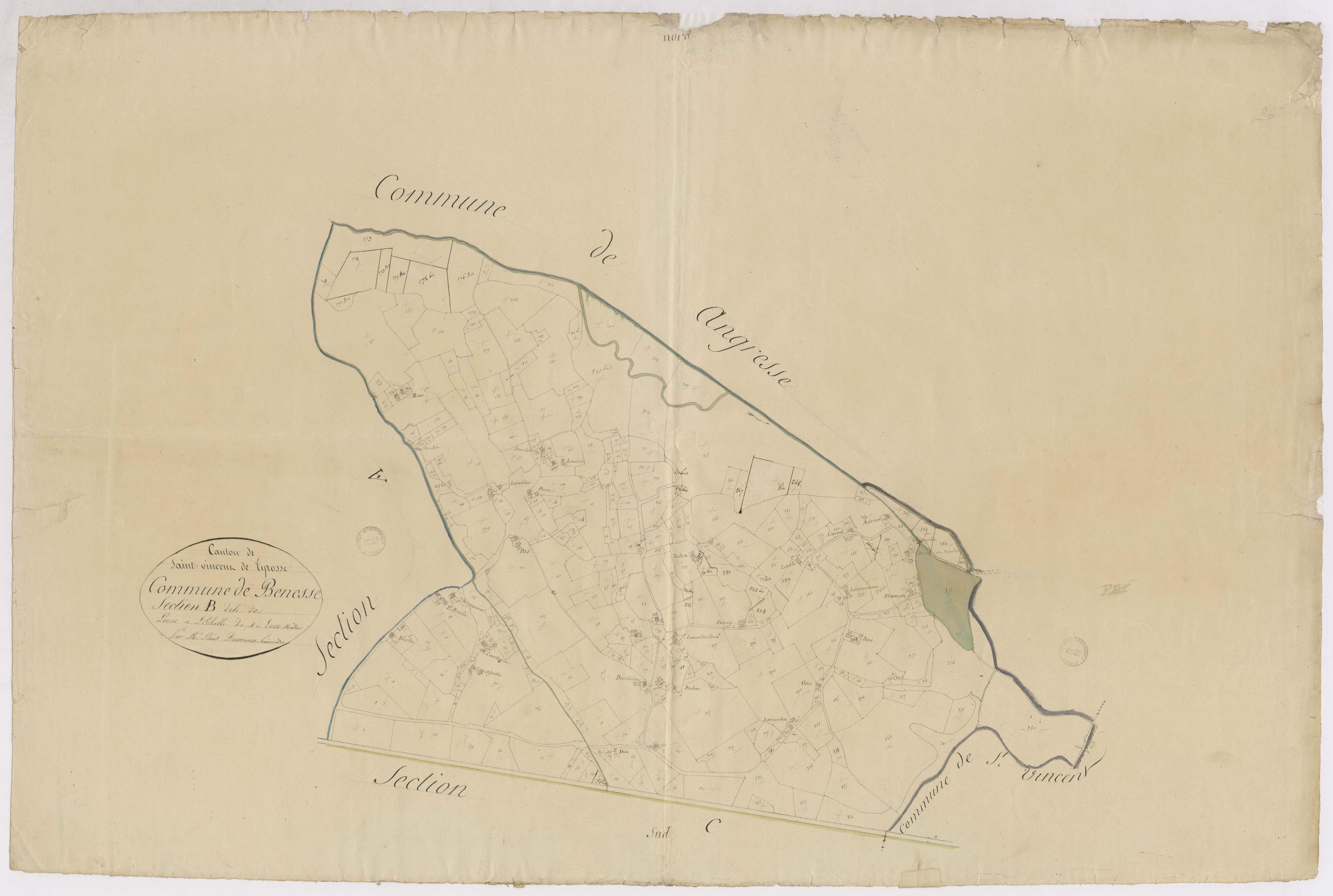 Bénesse-Maremne - Section B, par Louis Dumont géomètre