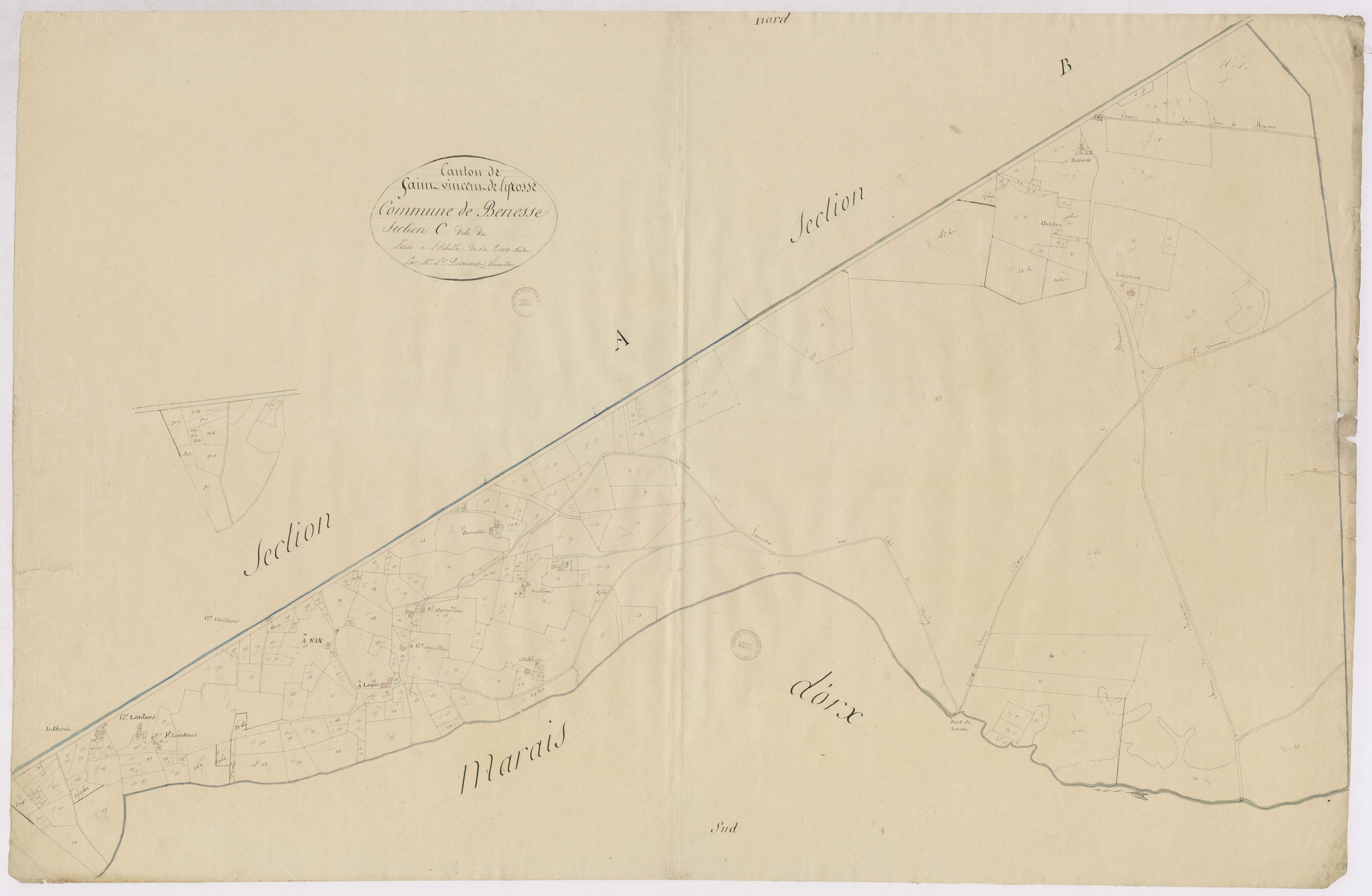 Bénesse-Maremne - Section C, par L. Dumont géomètre