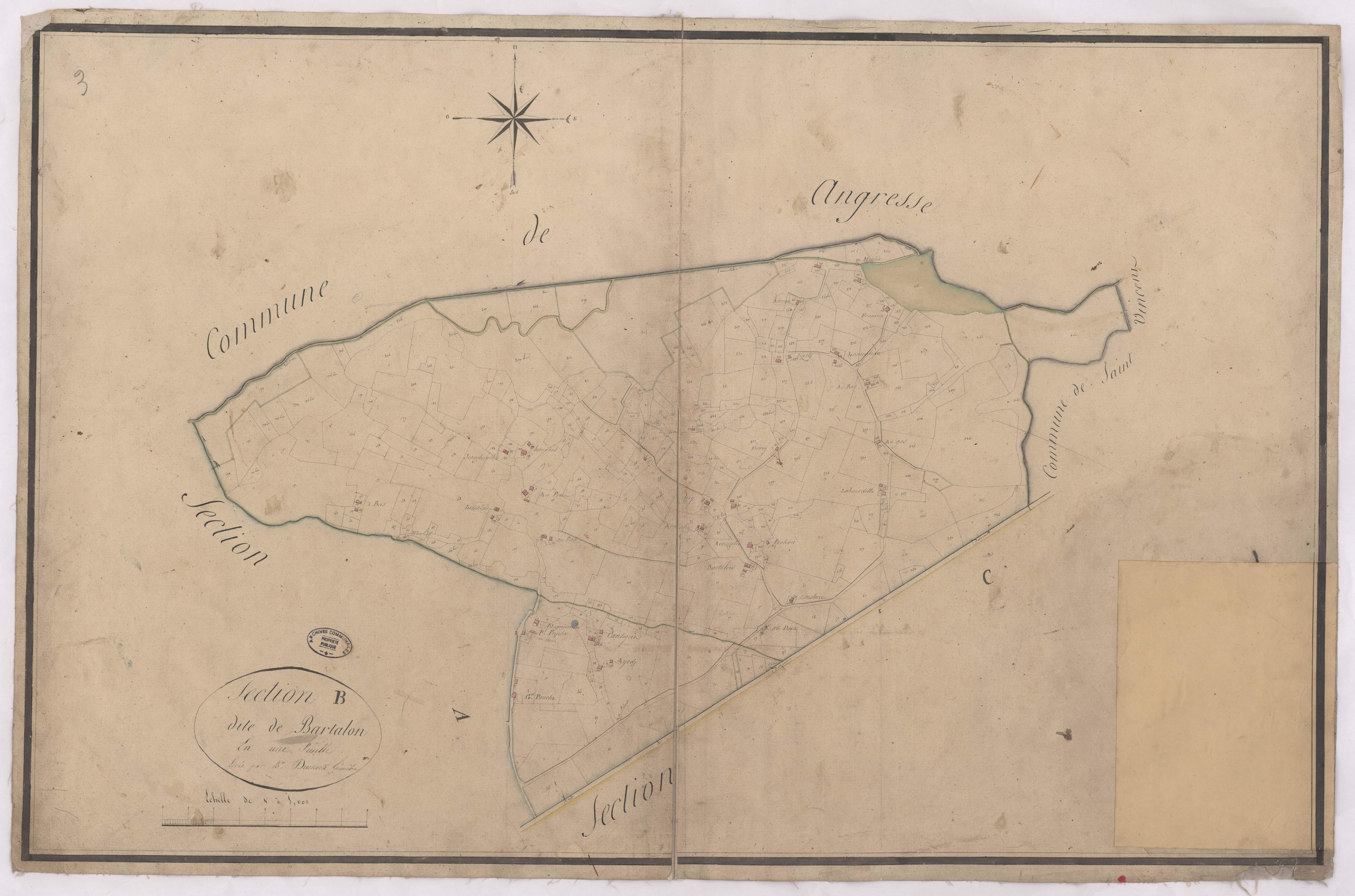 Bénesse-Maremne - Section B, dite de Bartalon, par Louis Dumont géomètre
