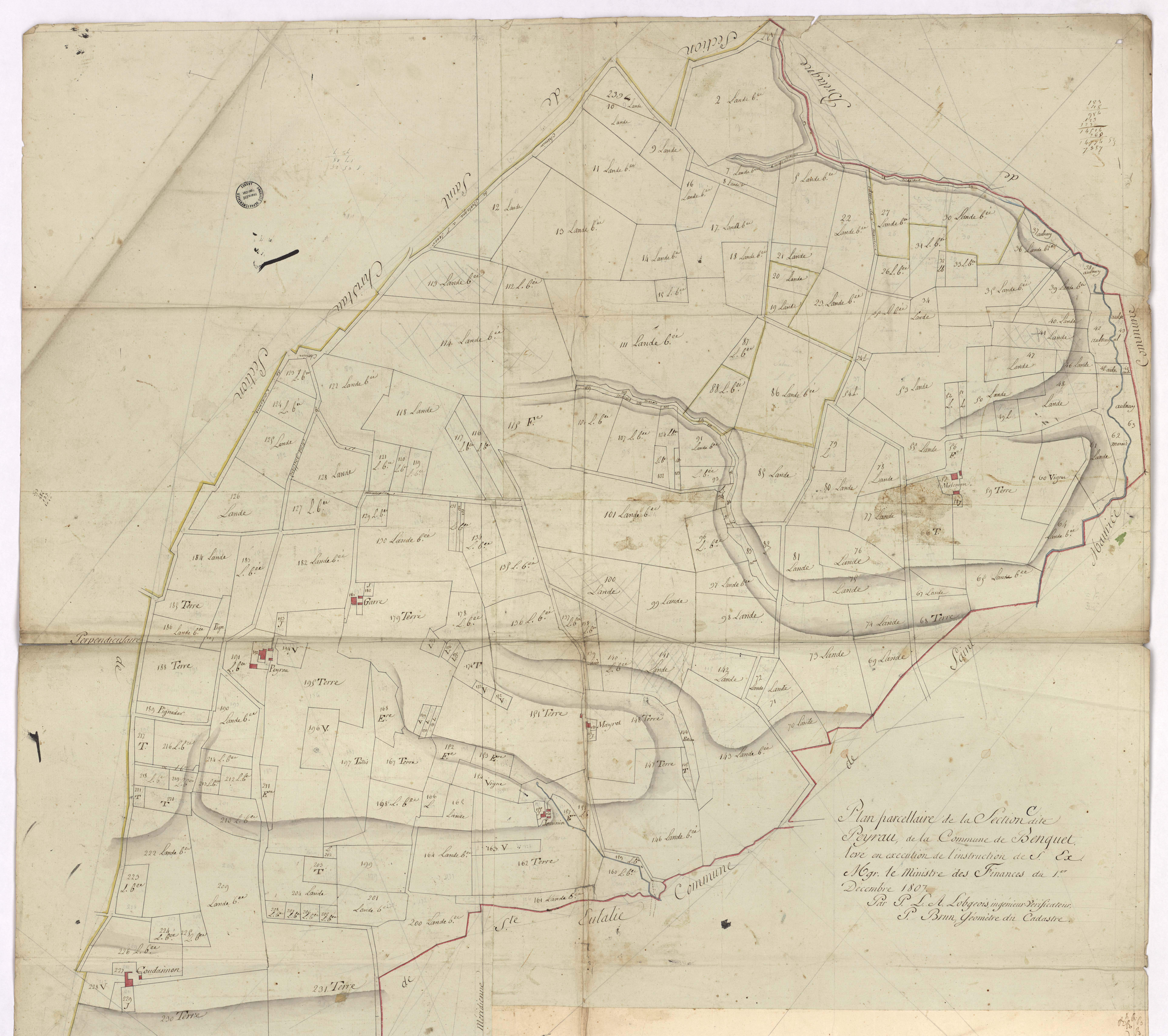 Benquet - Section C, dite de Peyrau, par Lobgeois et Brun, géomètres