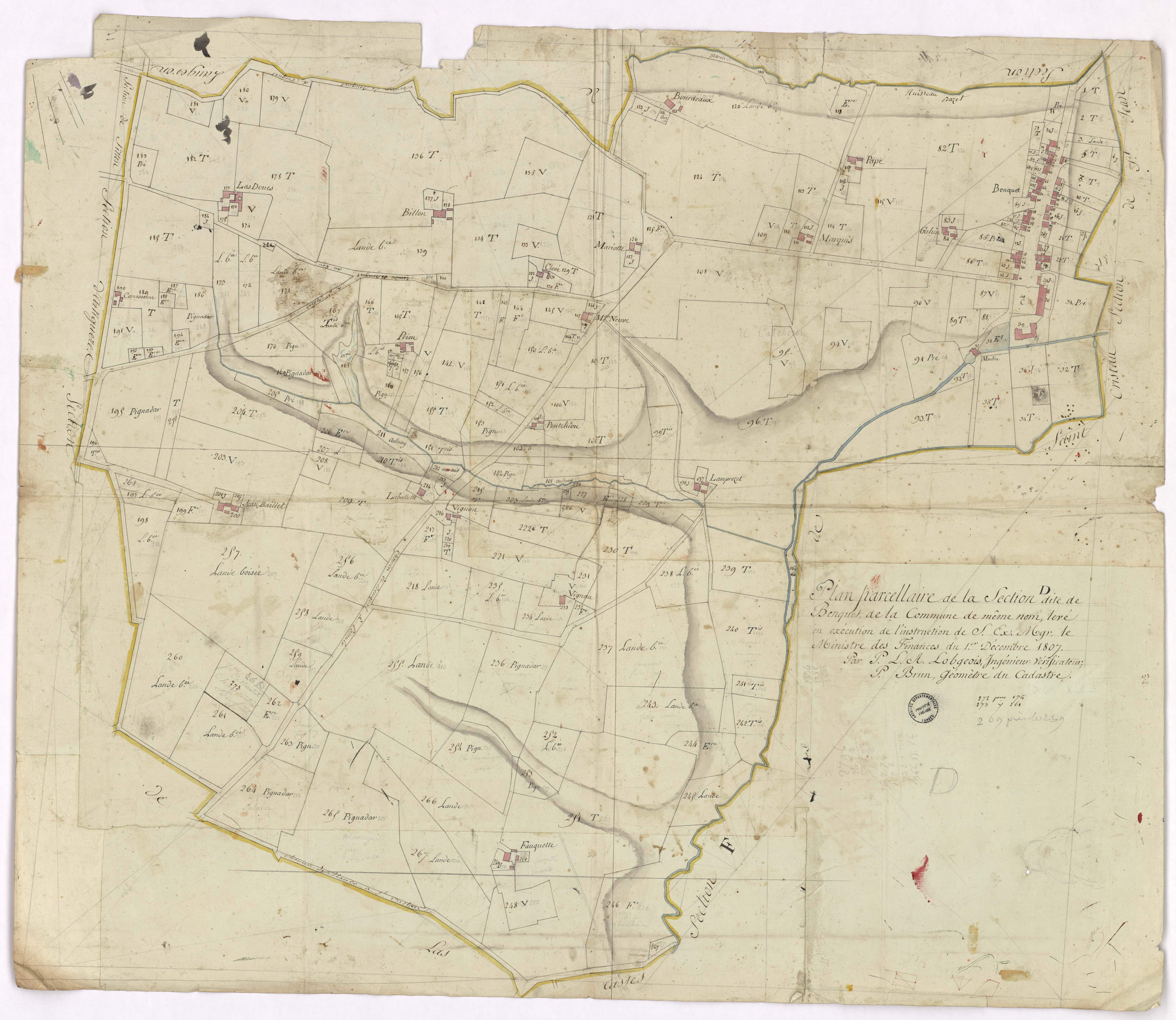Benquet - Section D, dite de Benquet, par Lobgeois et Brun, géomètres