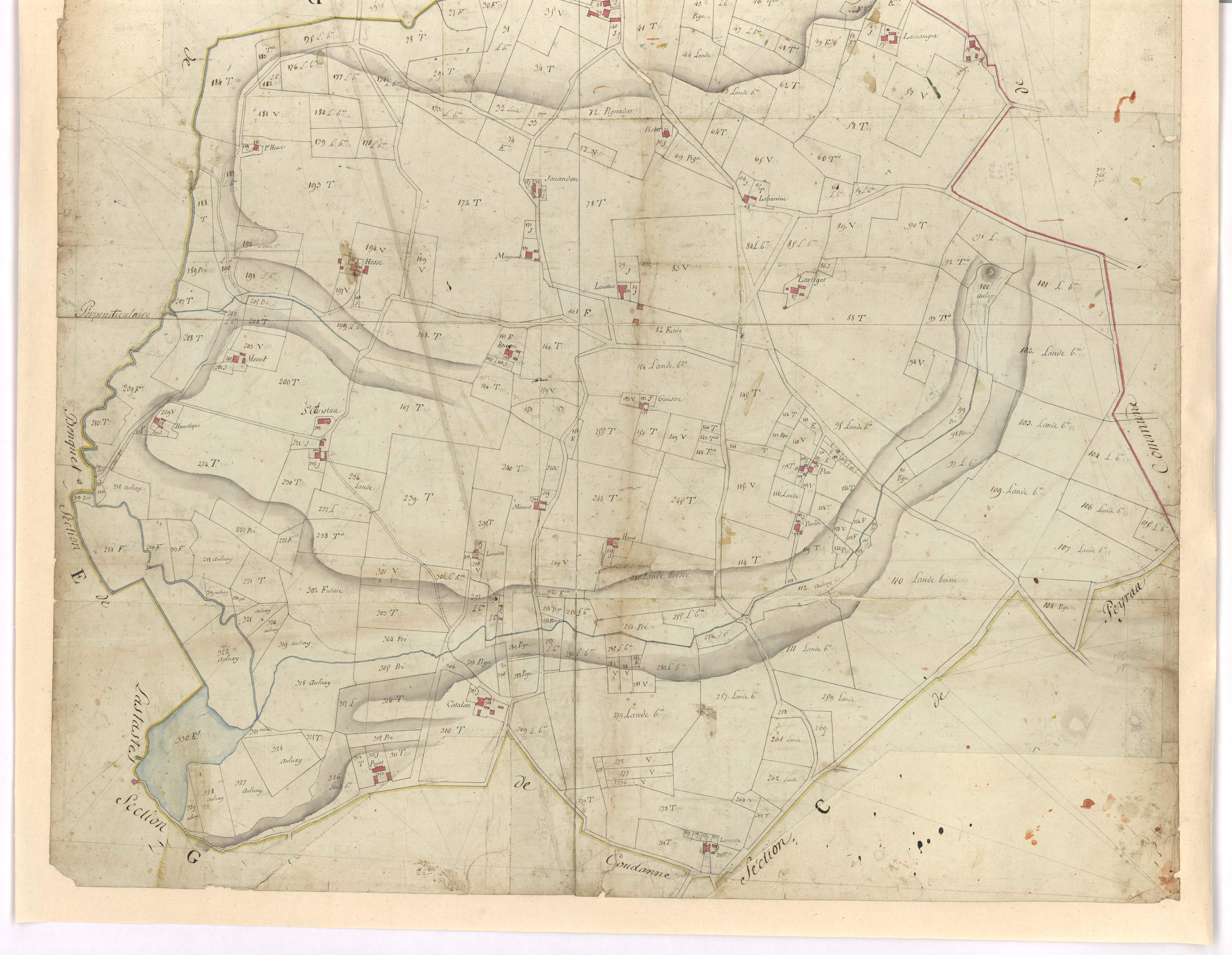 Benquet - Section F, dite de Saint-Christau, par Lobgeois et Brun, géomètres
