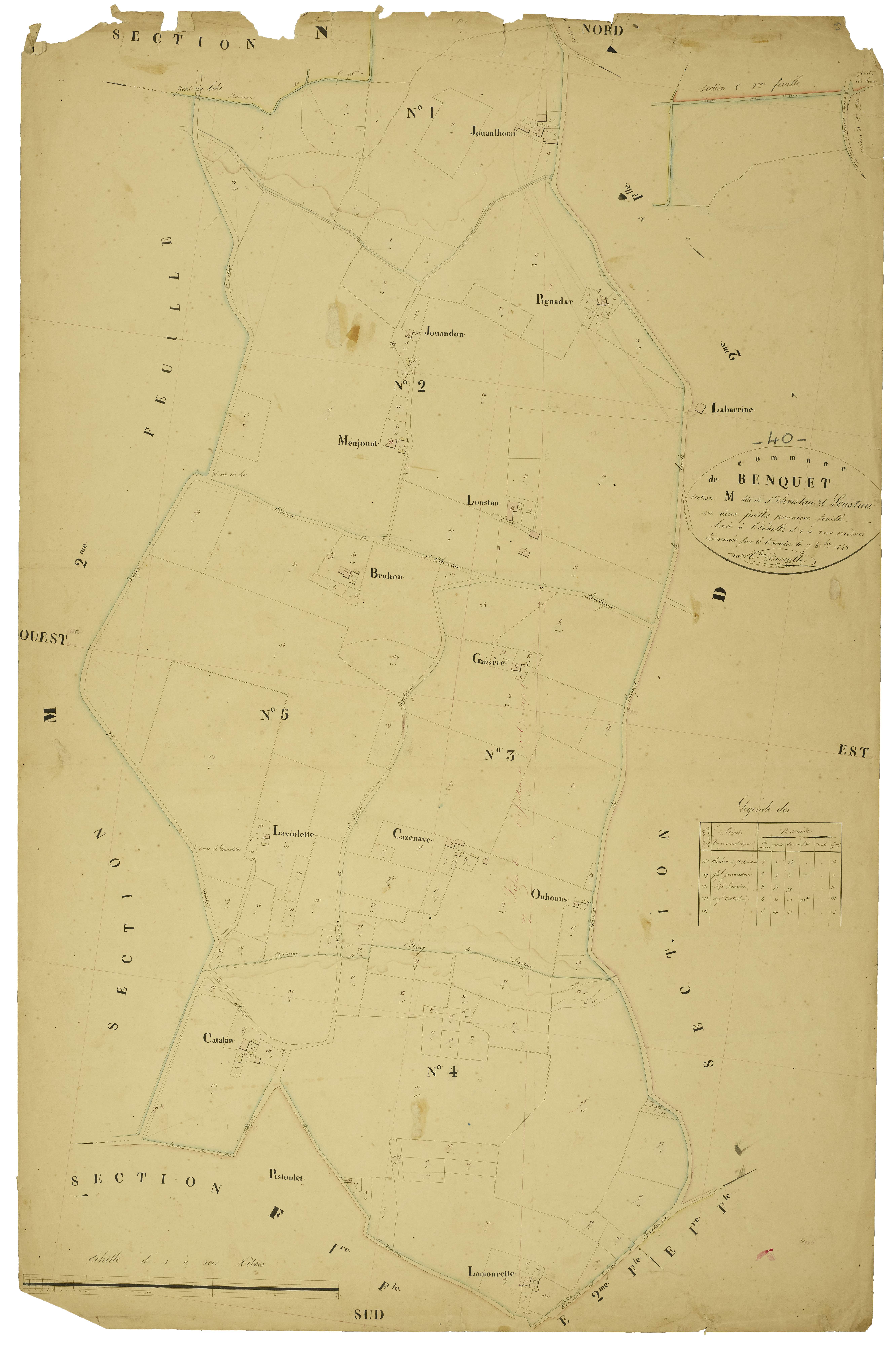 Benquet - Section M, feuille 1