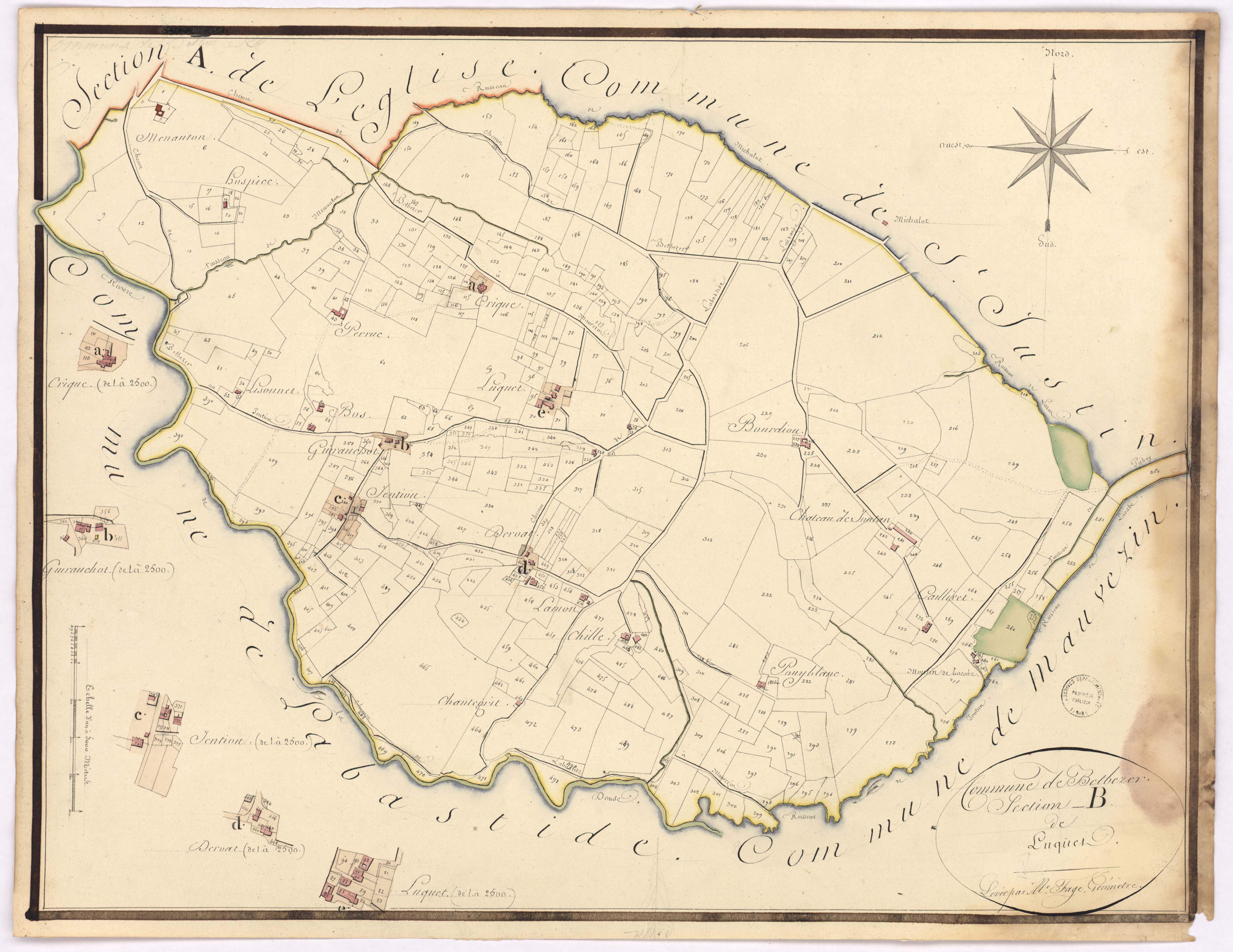 Betbezer-d'Armagnac - Section B, dite de Luquet, par Fagé géomètre