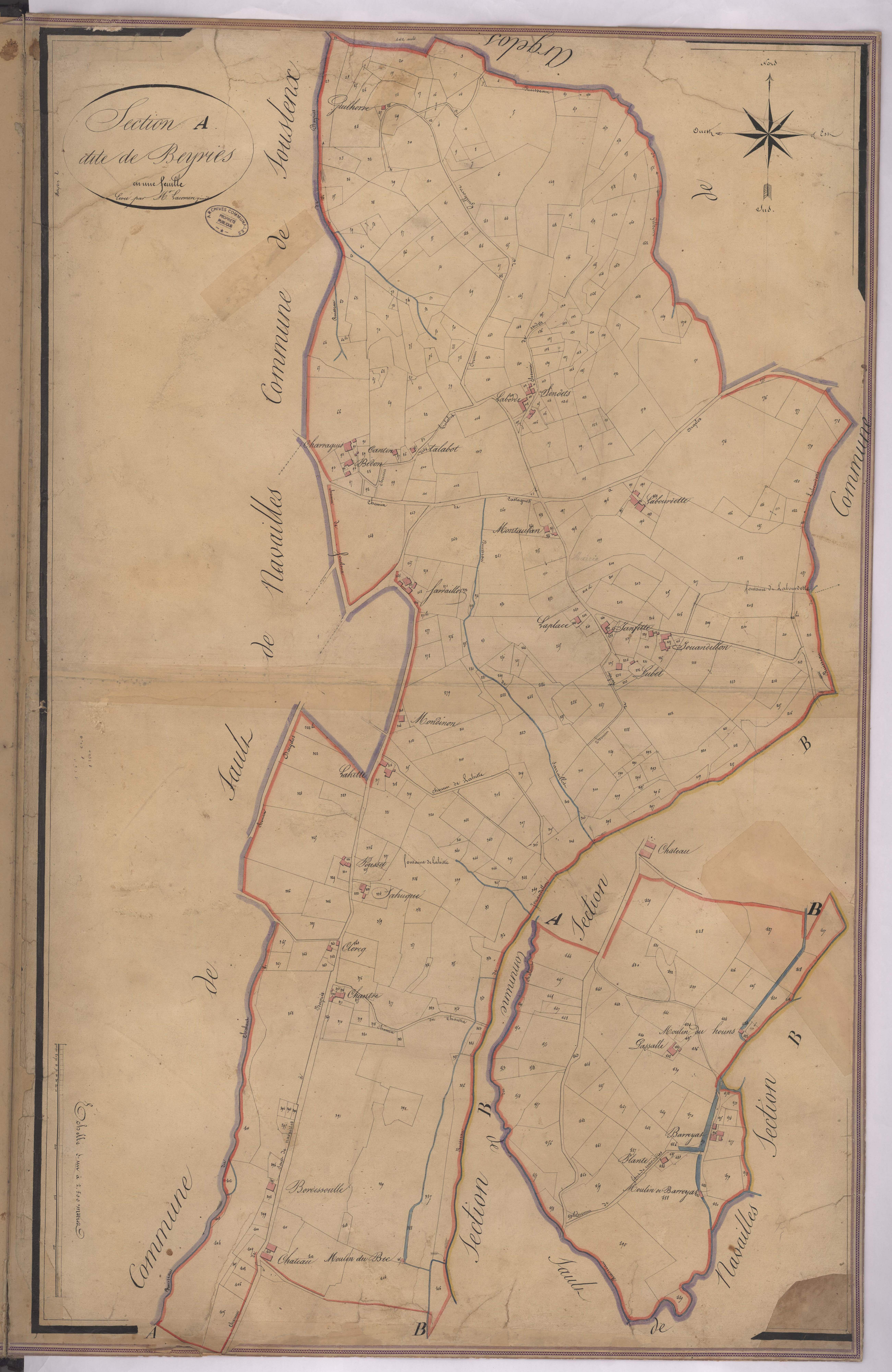 Beyries - Section A, dite de Beyries, par Lacomère géomètre