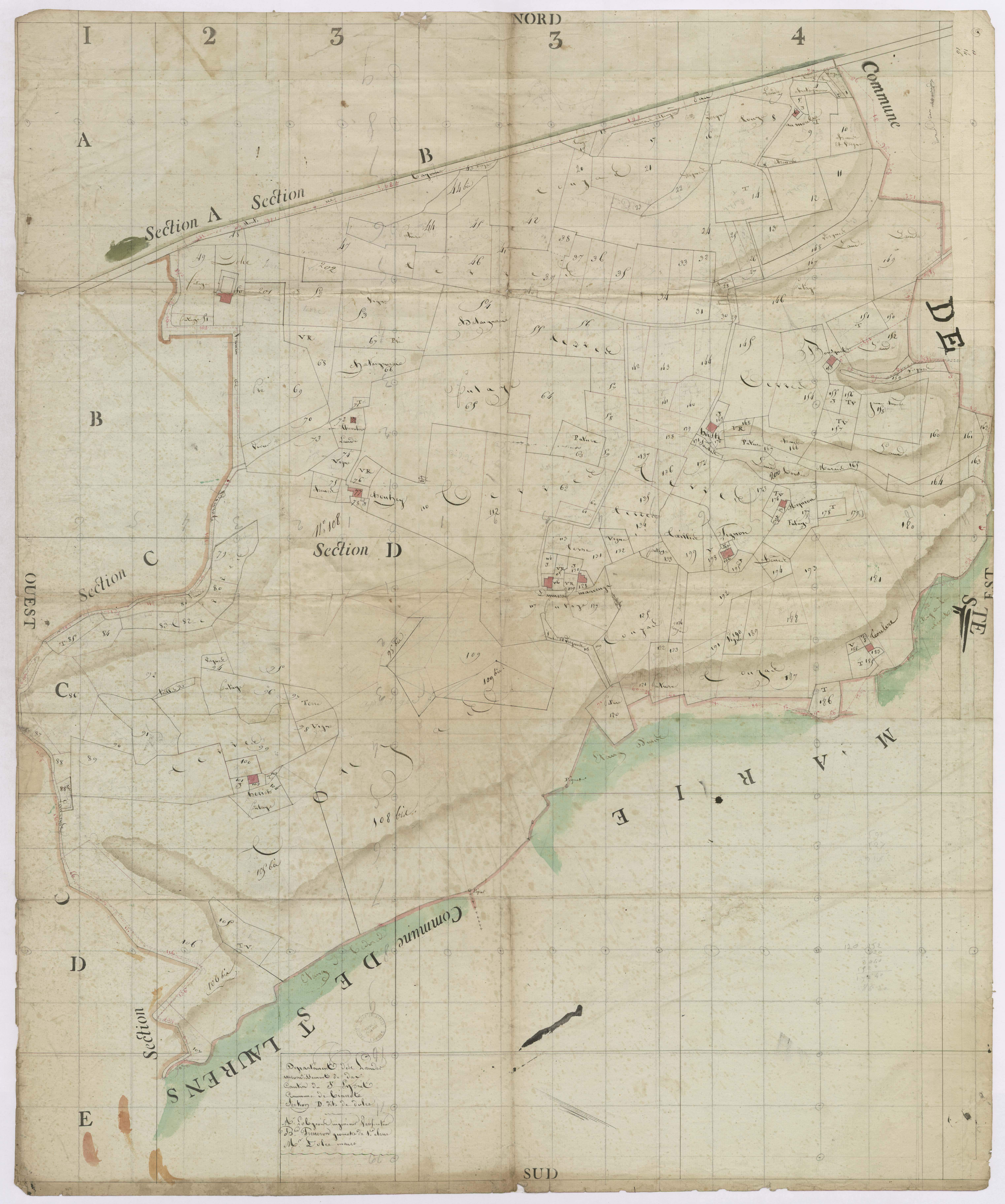 Biarrotte - Section D, dite de Dolée, par Lobgeois et Prèneron, géomètres