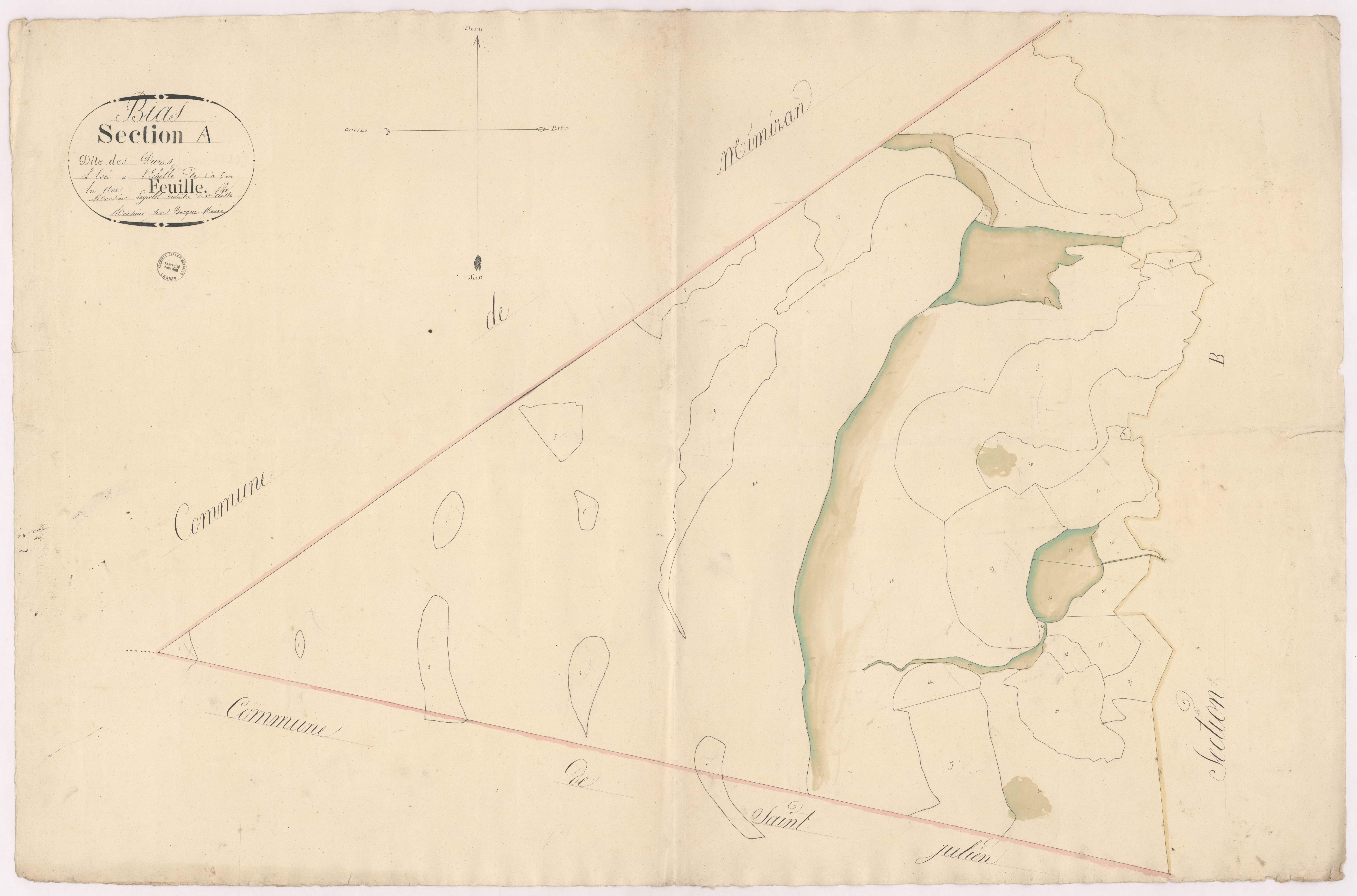 Bias - Section A, dite des Dunes, par Lagrolet géomètre