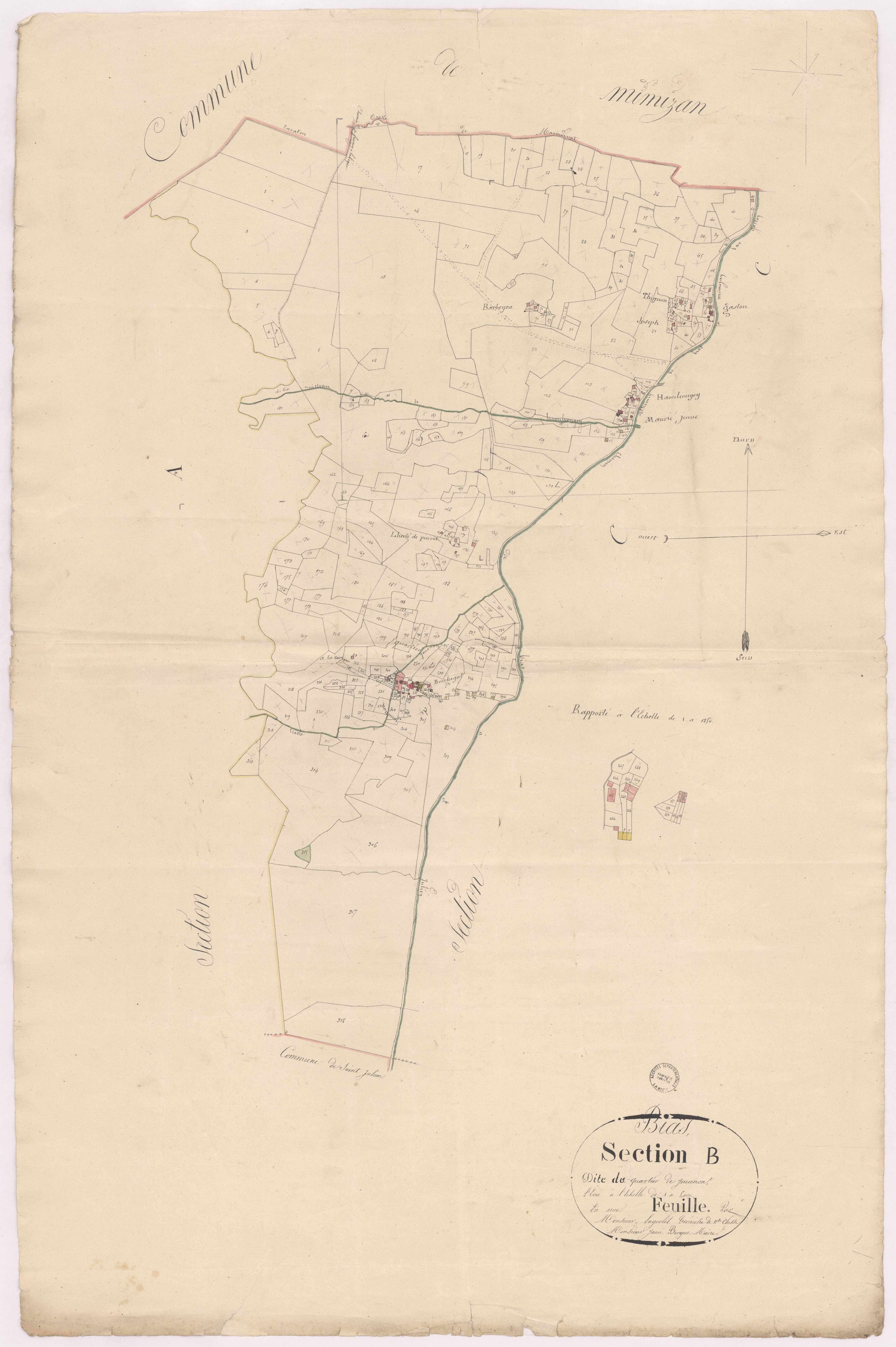 Bias - Section B, dite du quartier de Jouanon, par Lagrolet géomètre