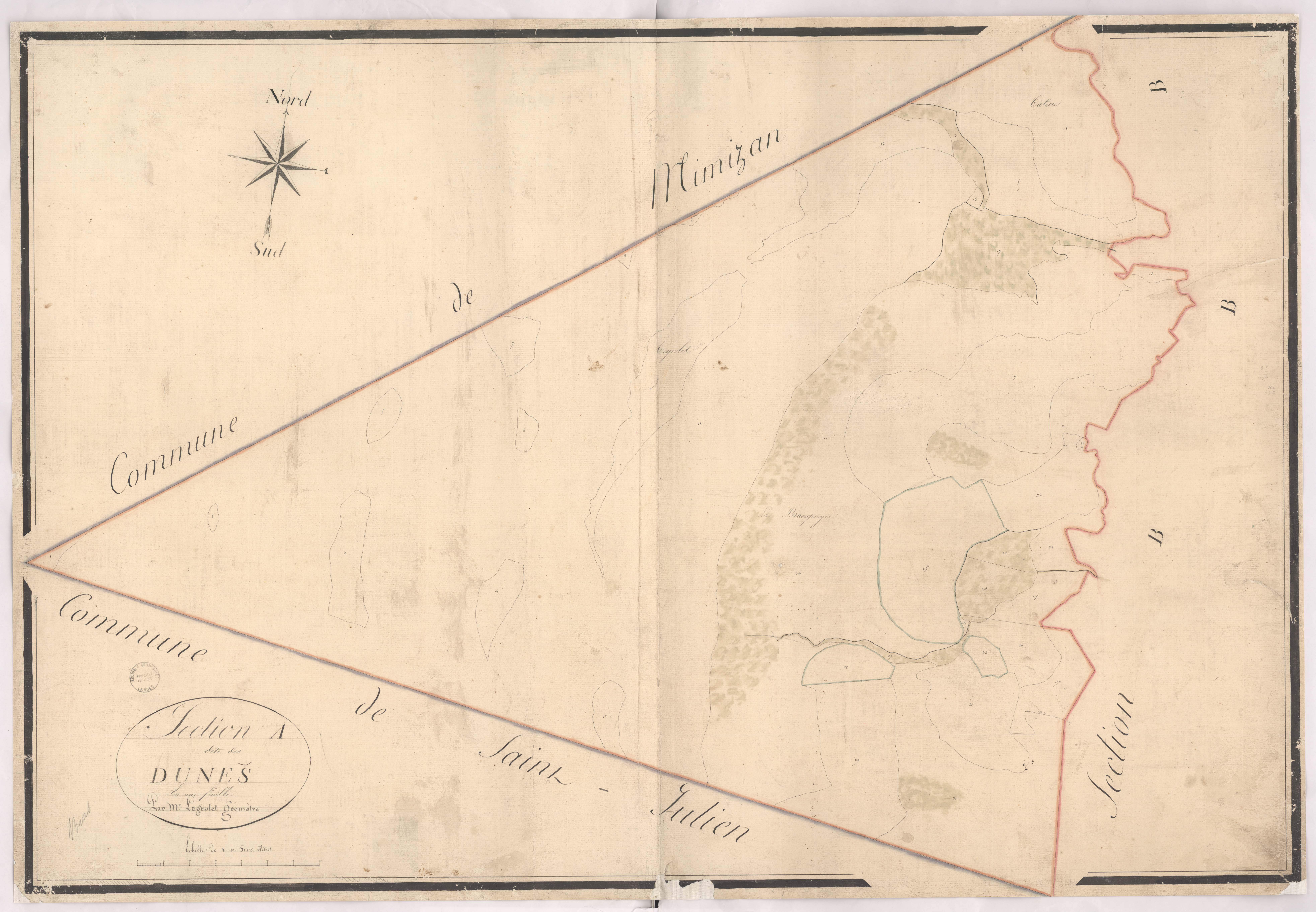 Bias - Section A, dite des Dunes, par Lagrolet géomètre