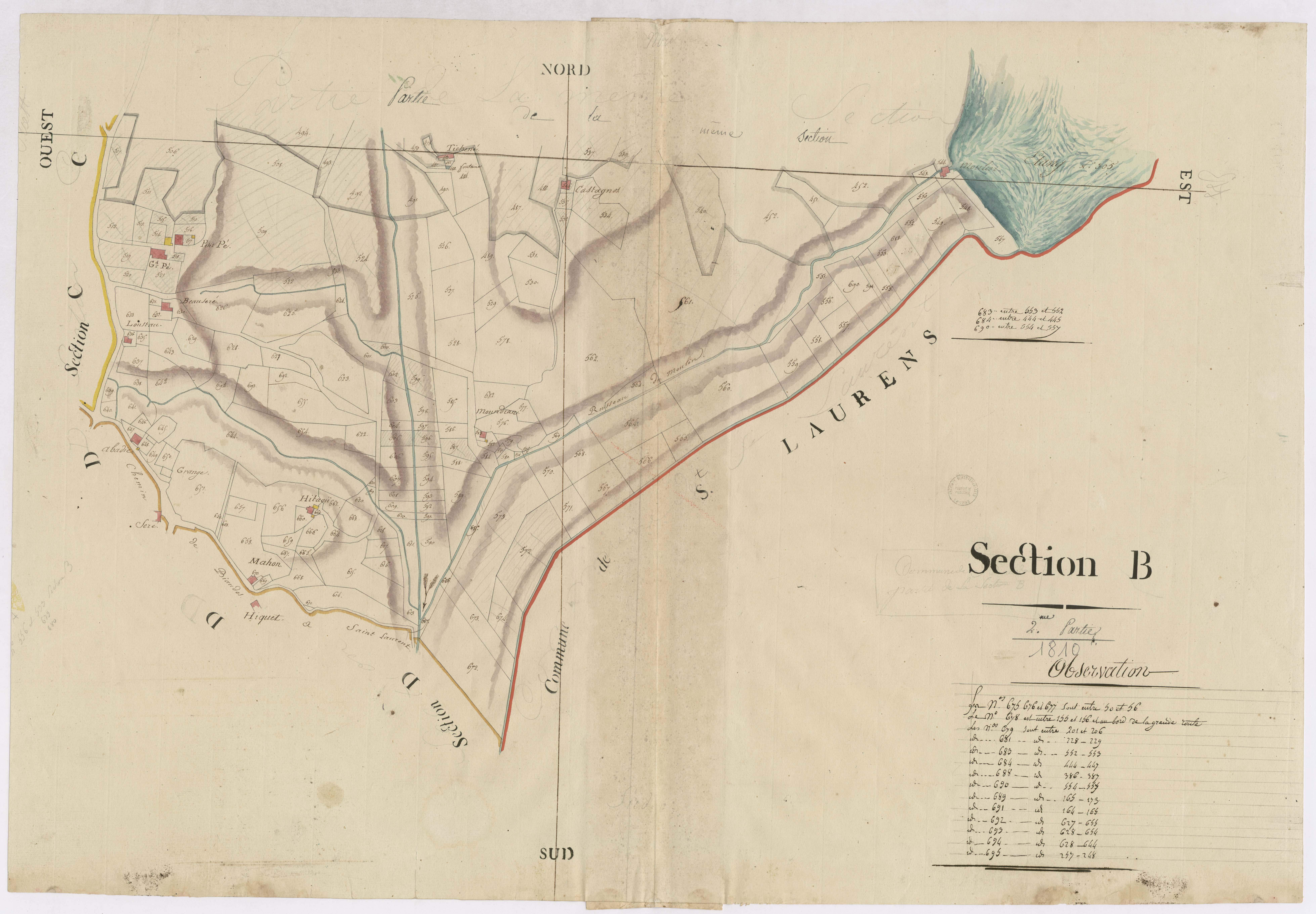Biaudos - Section B, 2e feuille