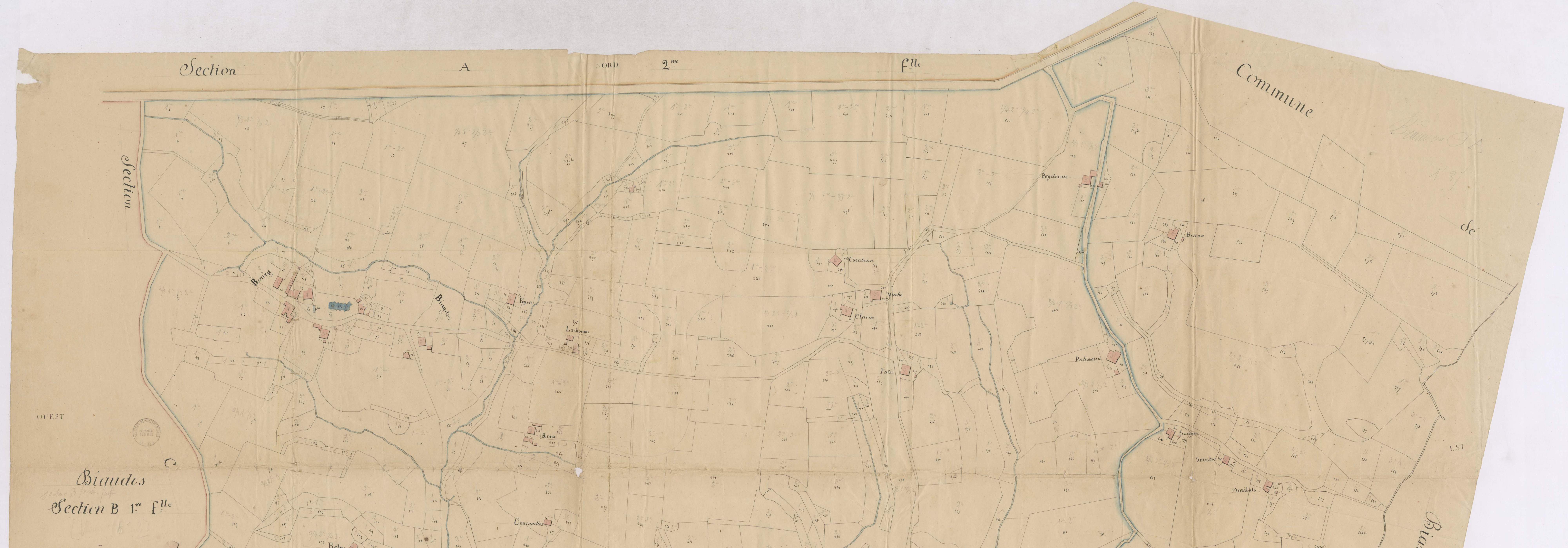 Biaudos - Section B, 1re feuille