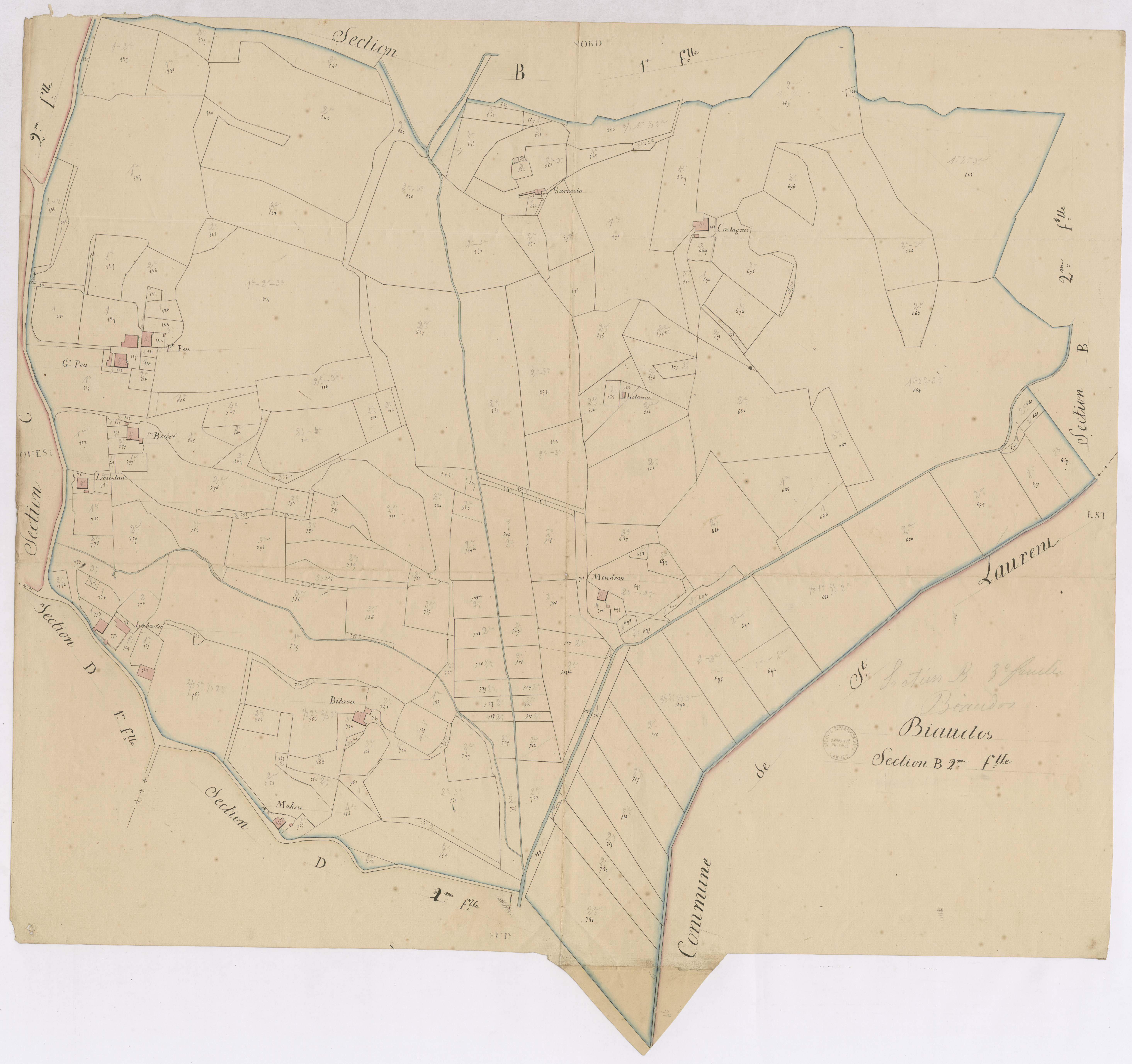 Biaudos - Section B, 2e feuille