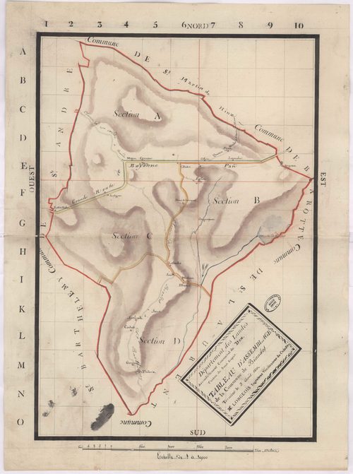 Biaudos - Tableau d'assemblage, commune de Biaudos, par Lobgeois