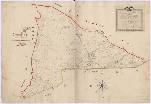 Biaudos - Plan parcellaire de la section A, dite du Château, par Lagrolet géomètre