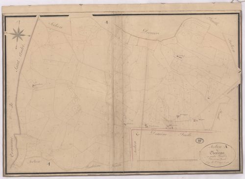 Biaudos - Section A du Château, 3e feuille, par Dauga géomètre