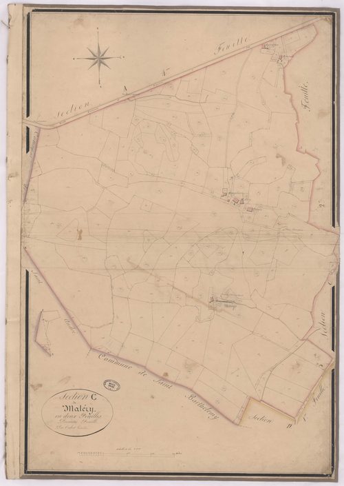Biaudos - Section C de Matéry, 1re feuille, par Caliot géomètre