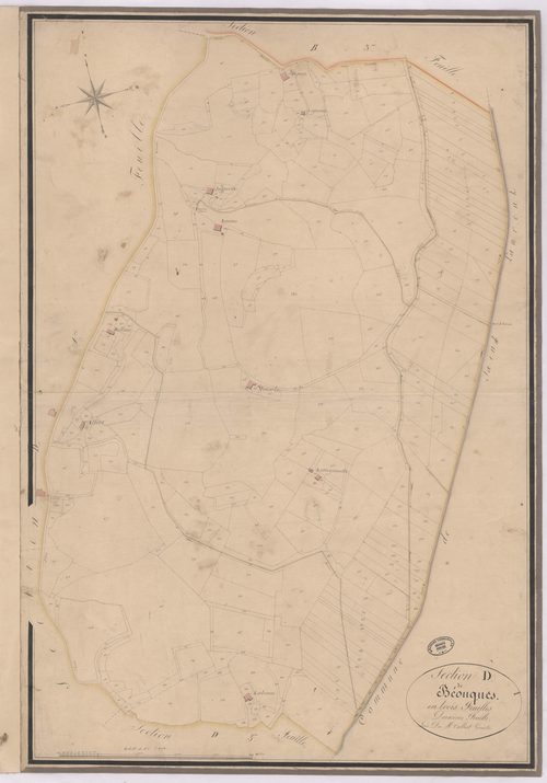 Biaudos - Section D de Béouques, 2e feuille, par Caliot géomètre