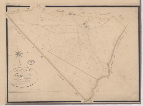 Biaudos - Section D de Béouques, 3e feuille, par Caliot géomètre
