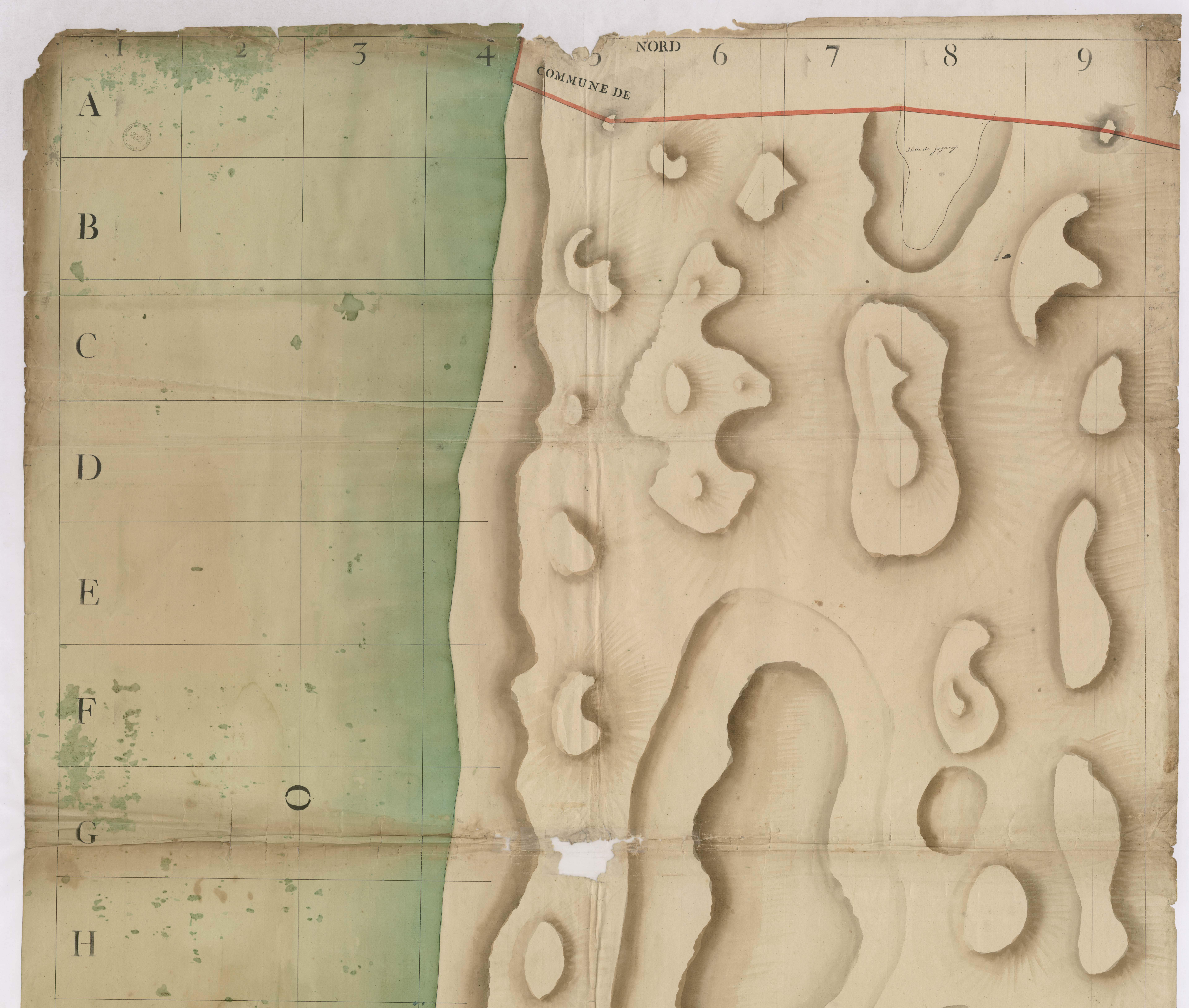 Biscarrosse - [Plan géométrique des Dunes de sable, par Lobgeois et F. Sarrazain, ingénieur et géomètre]