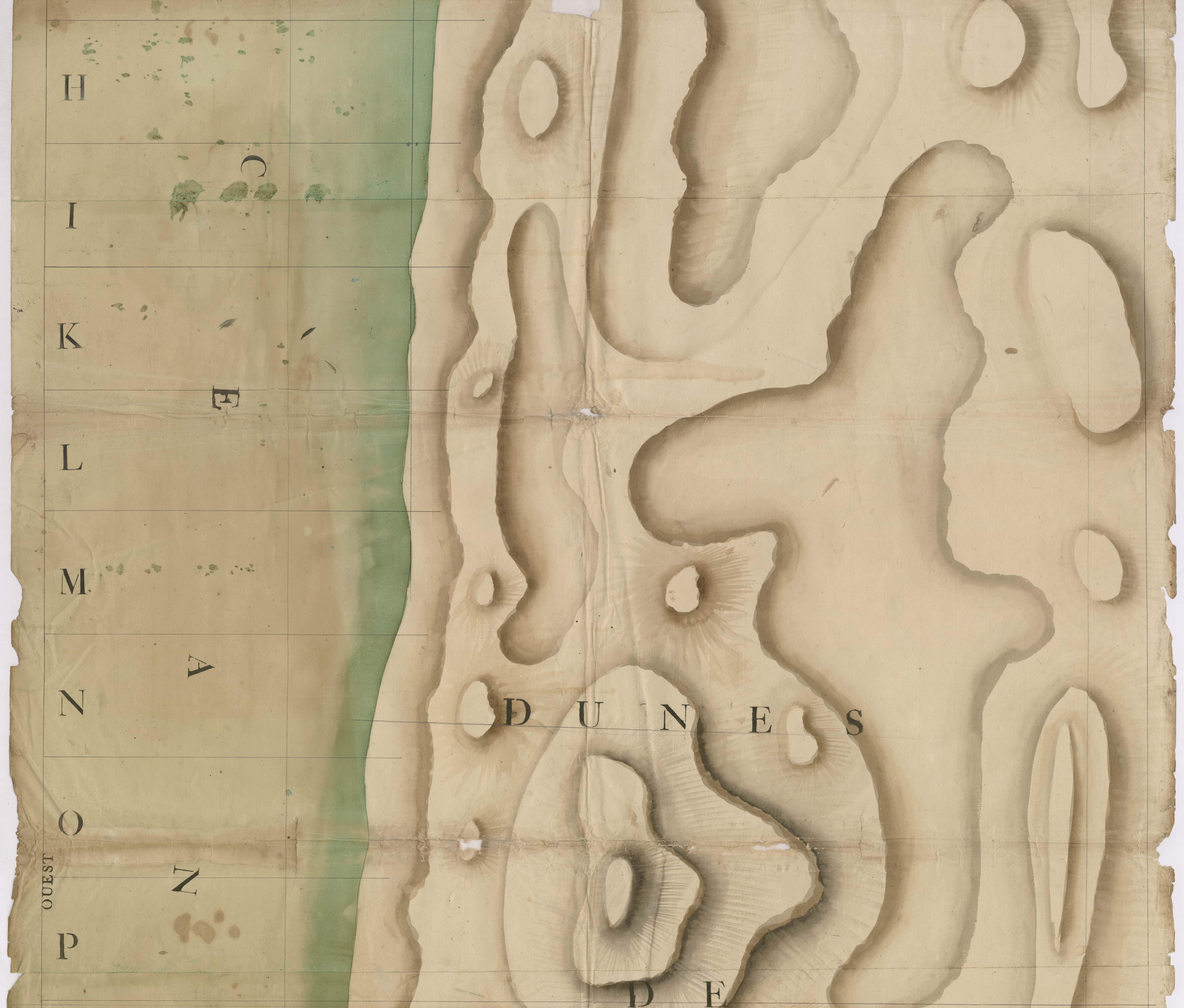 Biscarrosse - [Plan géométrique des Dunes de sable, par Lobgeois et F. Sarrazain, ingénieur et géomètre]