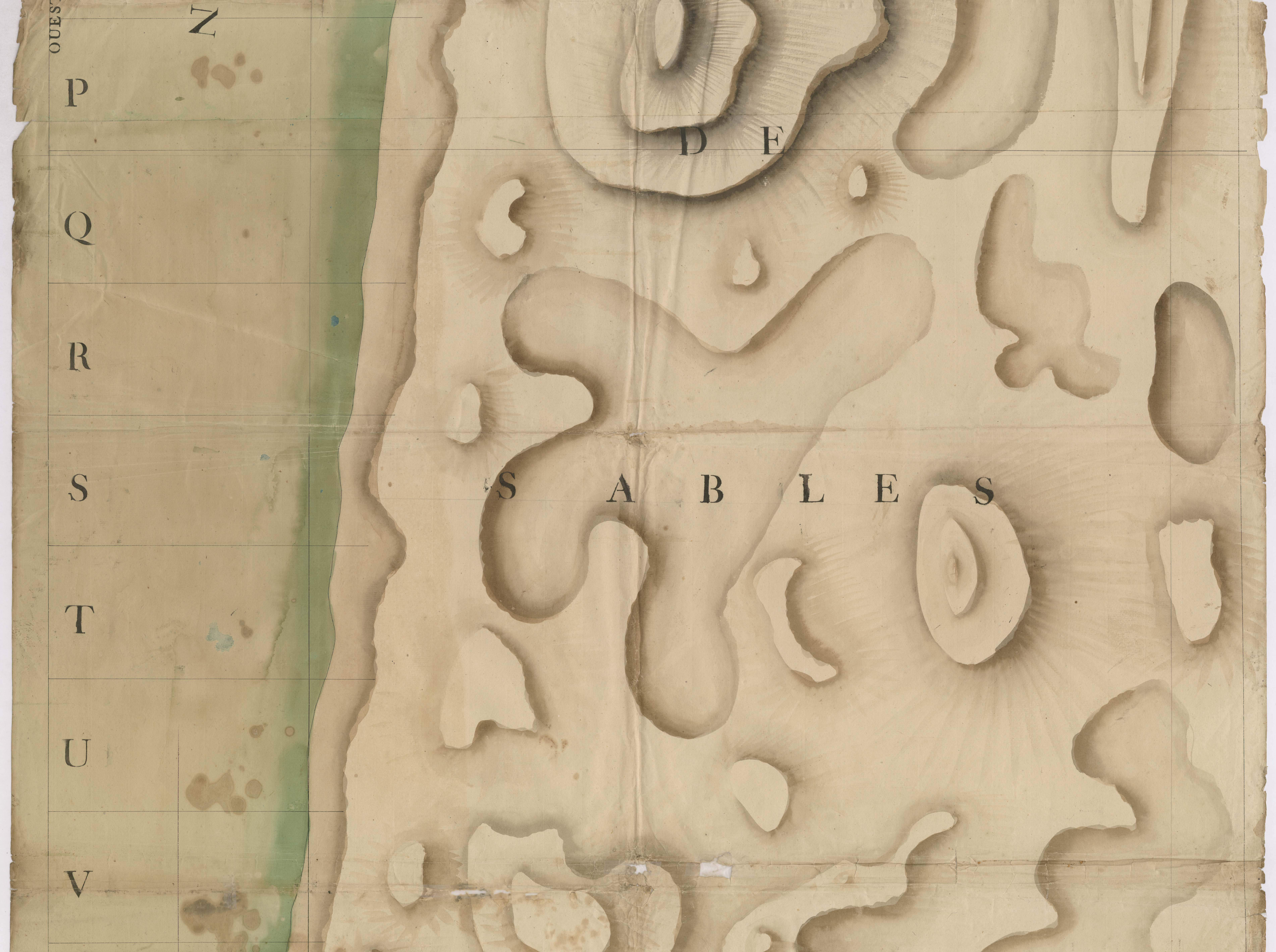 Biscarrosse - [Plan géométrique des Dunes de sable, par Lobgeois et F. Sarrazain, ingénieur et géomètre]