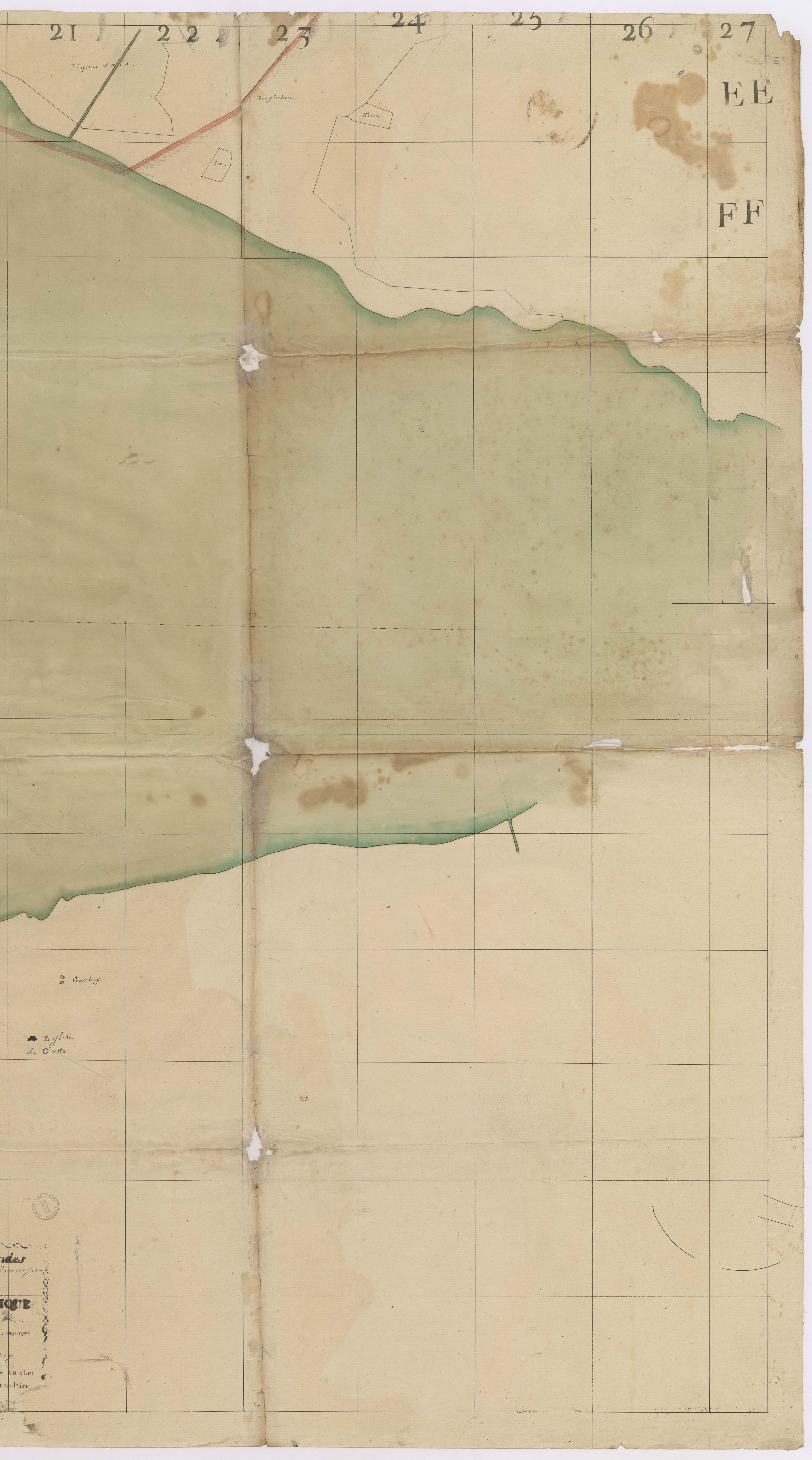 Biscarrosse - [Plan géométrique des Lettes et alentours par Lobgeois et F. Sarrazain, ingénieur et géomètre]