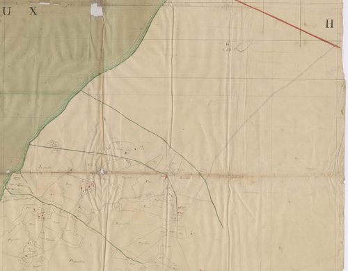 Biscarrosse - [Plan géométrique de l'Etang de Cazaux et alentours, par Lobgeois et F. Sarrazain, ingénieur et géomètre]