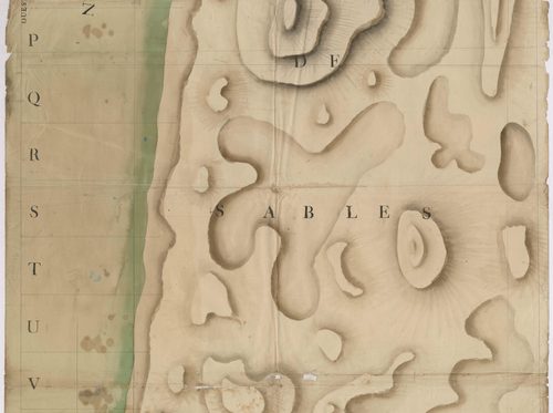 Biscarrosse - [Plan géométrique des Dunes de sable, par Lobgeois et F. Sarrazain, ingénieur et géomètre]