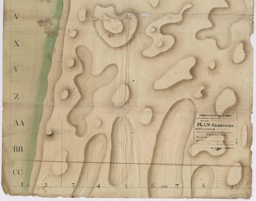 Biscarrosse - [Plan géométrique des Dunes de sable, par Lobgeois et F. Sarrazain, ingénieur et géomètre]