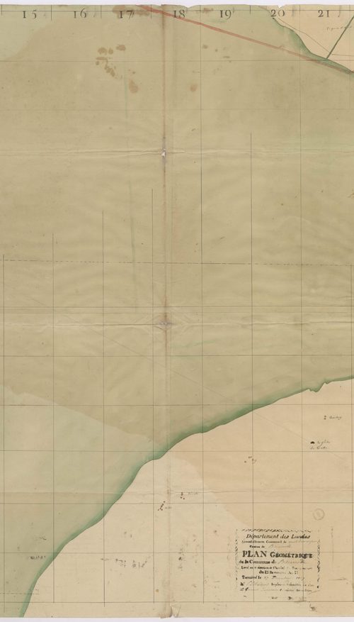 Biscarrosse - [Plan géométrique des Lettes et alentours par Lobgeois et F. Sarrazain, ingénieur et géomètre]