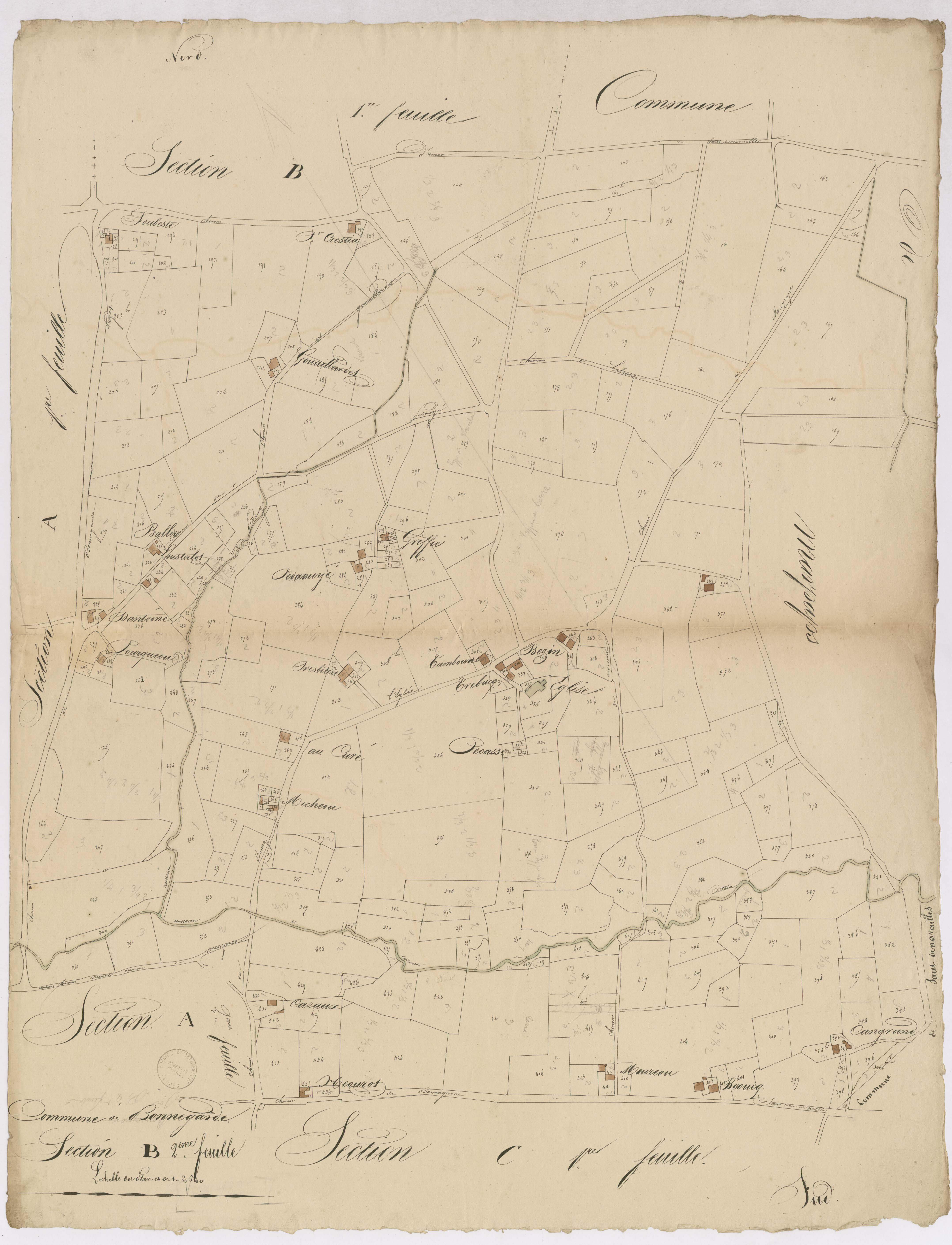 Bonnegarde - Section B, 2e feuille