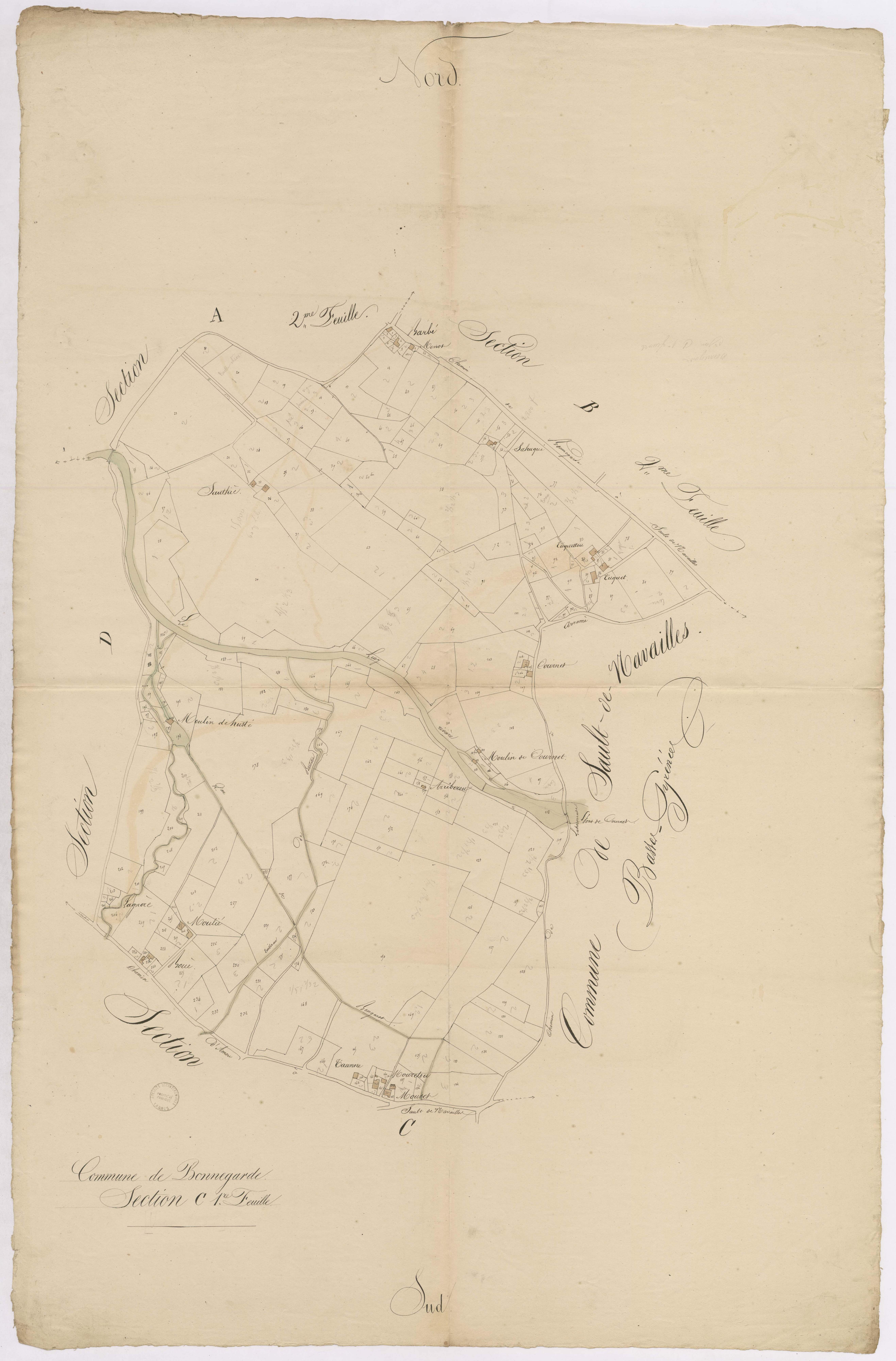 Bonnegarde - Section C, 1re feuille