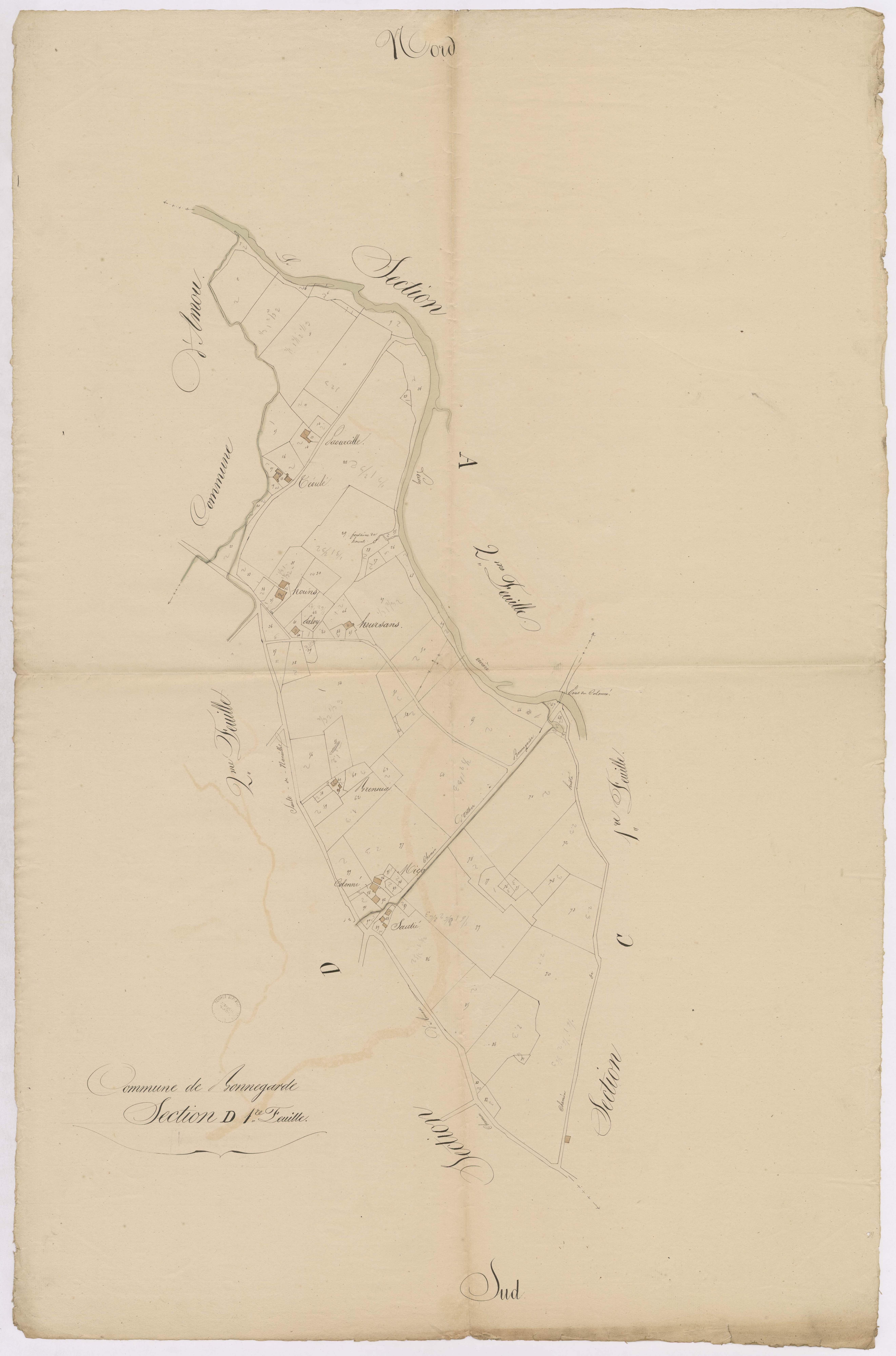 Bonnegarde - Section D, 1re feuille