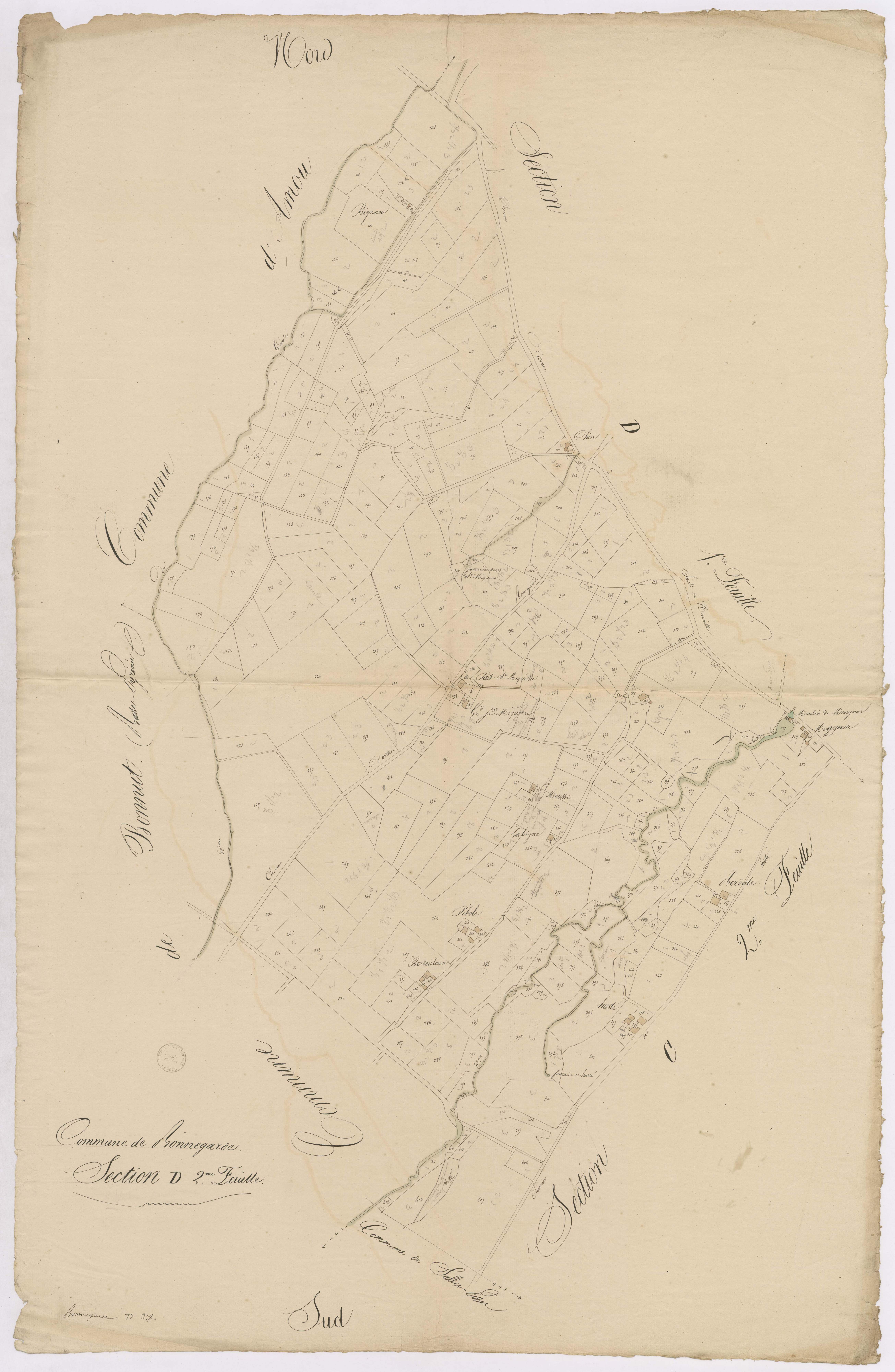 Bonnegarde - Section D, 2e feuille