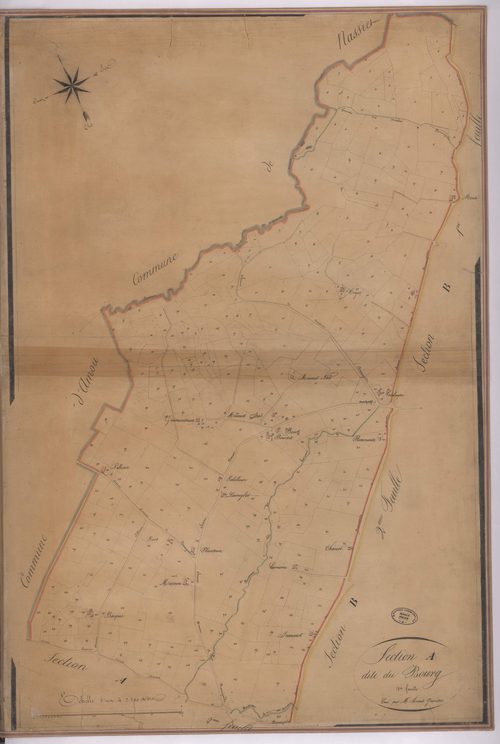 Bonnegarde - Section A, dite du Bourg, 1re feuille, par Arnaud géomètre
