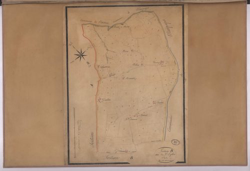 Bonnegarde - Section B, dite de l'Eglise, 1re feuille, par Bernady géomètre